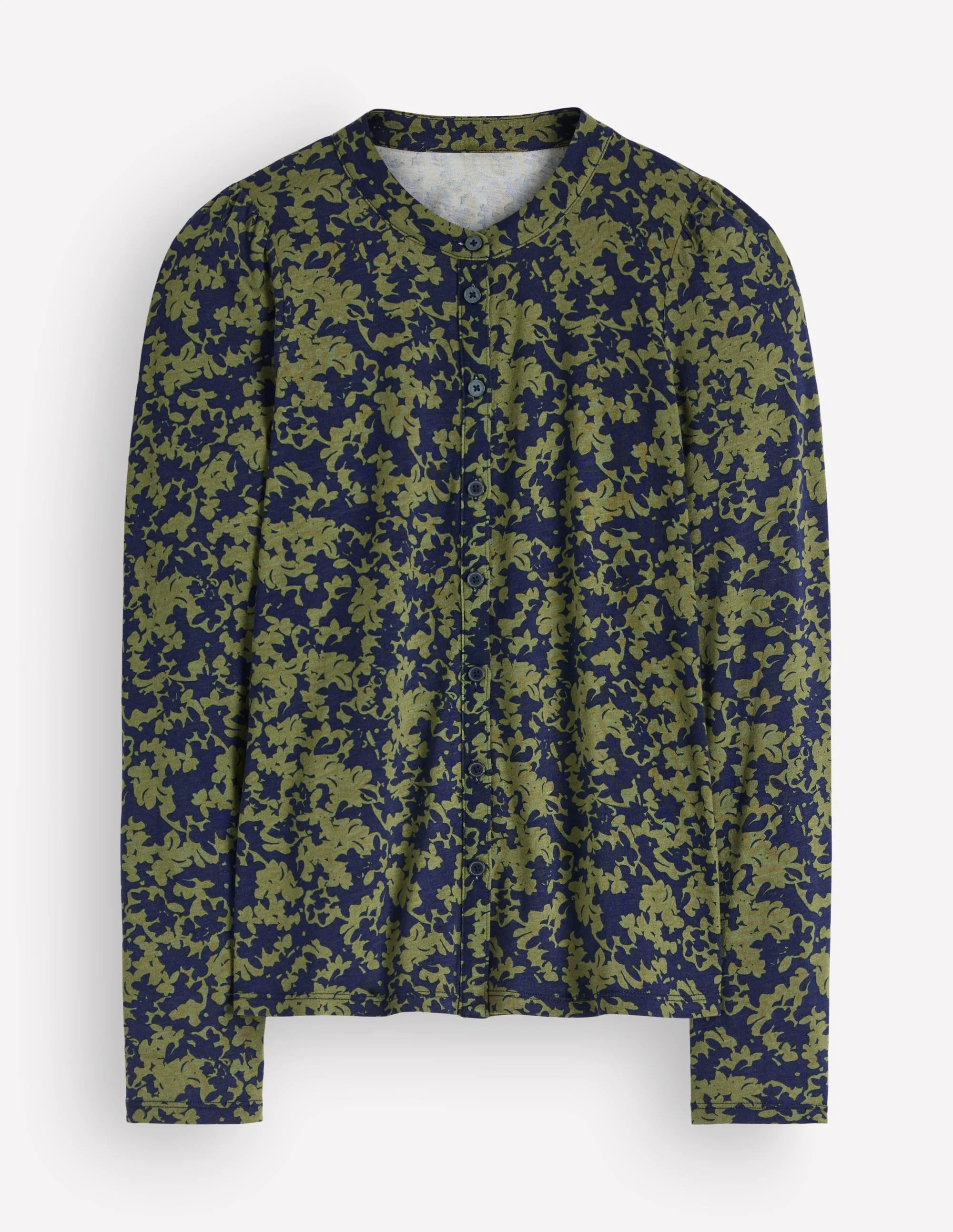 Supersoft Puff Sleeve Shirt-Sprayed leaf - 1
