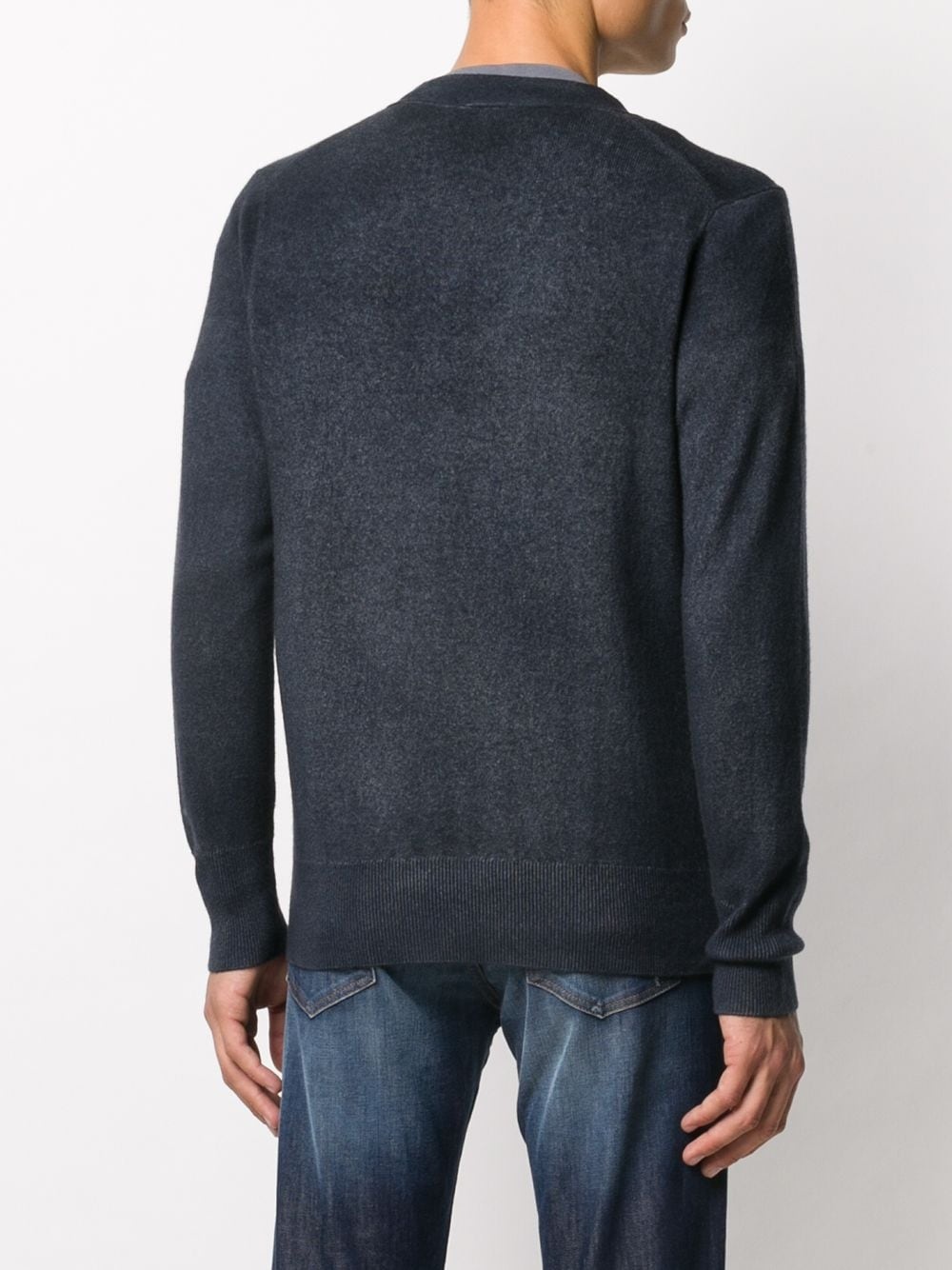 faded v-neck jumper - 4