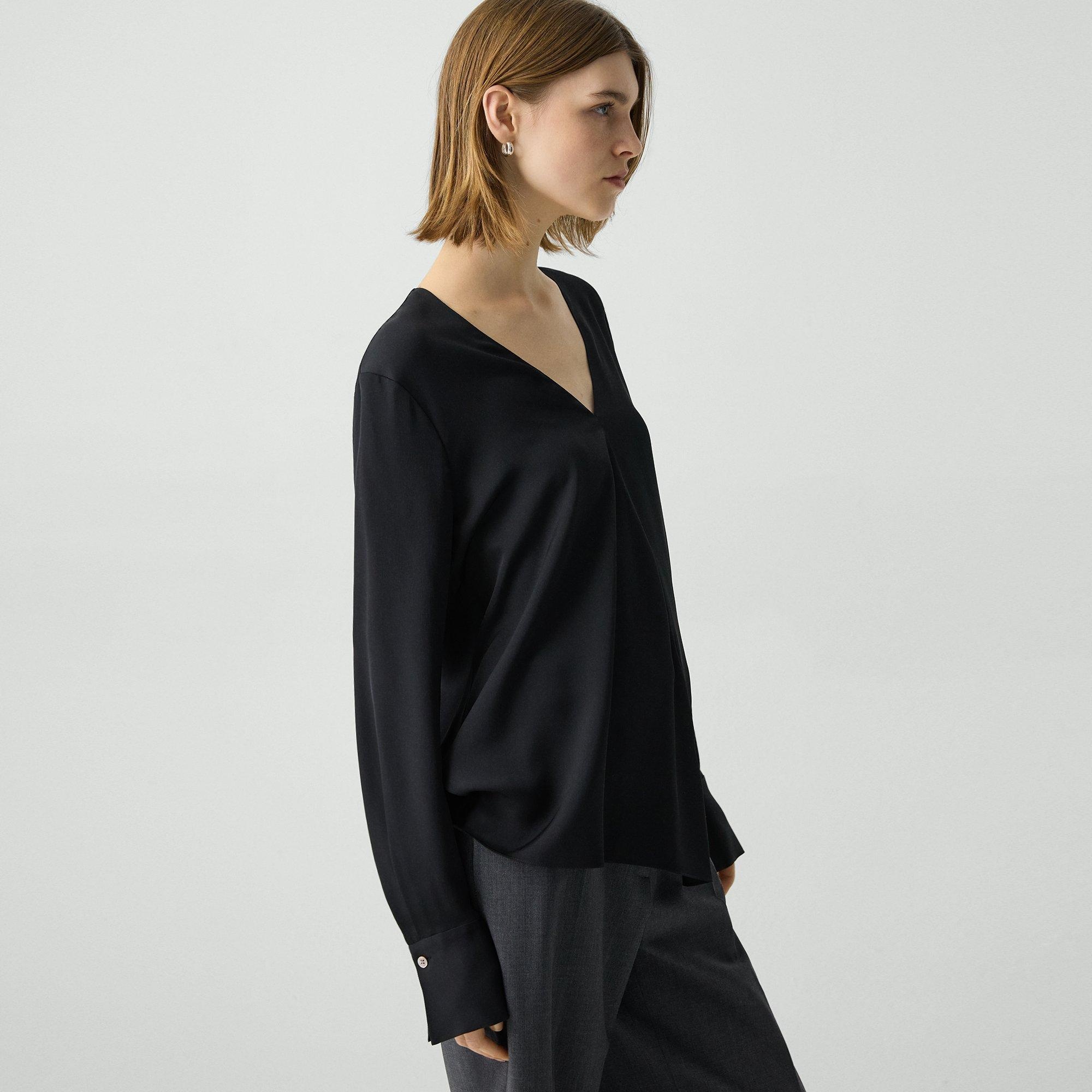 Relaxed V-Neck Blouse in Silk Georgette - 3