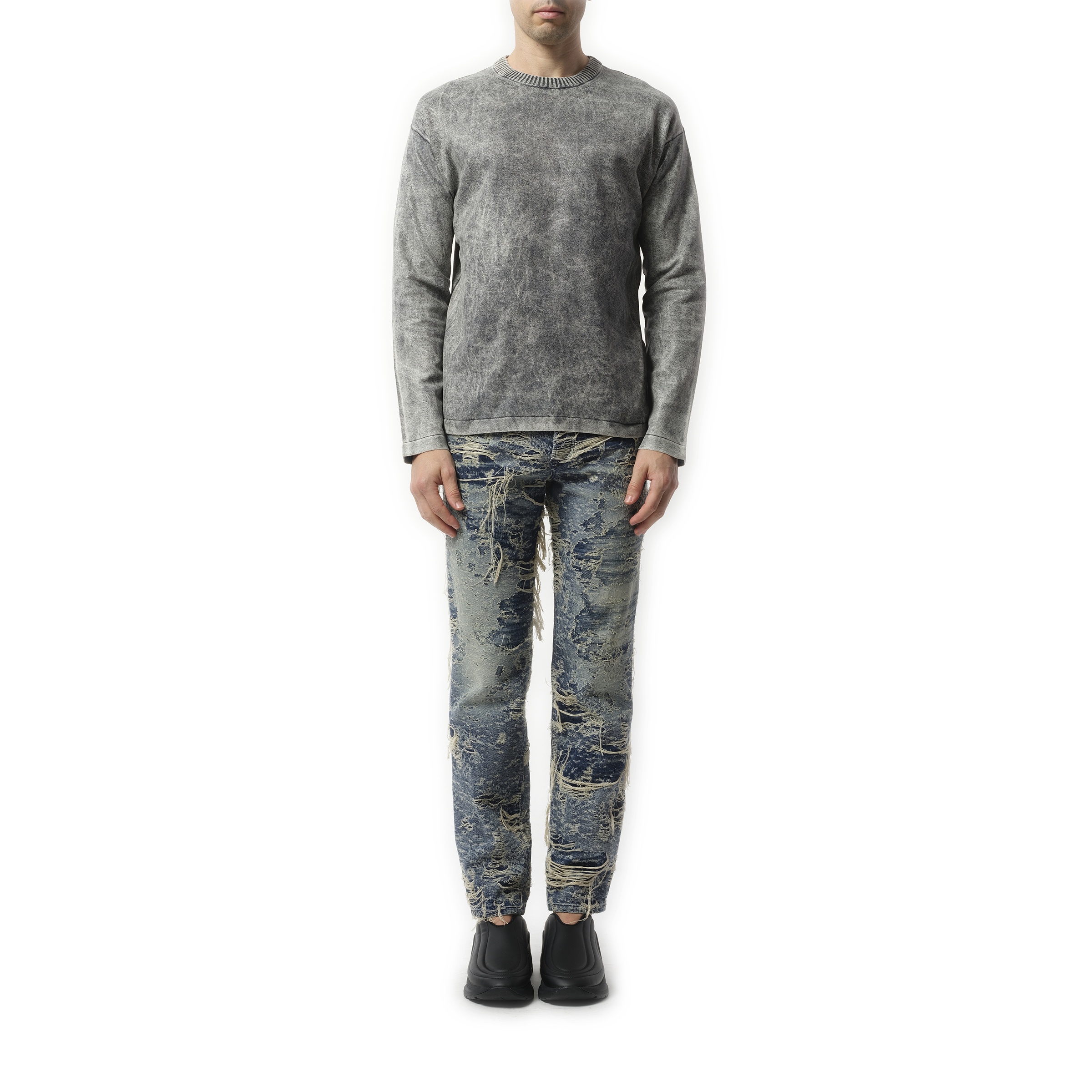 Marble Effect Sweater in Grey - 4