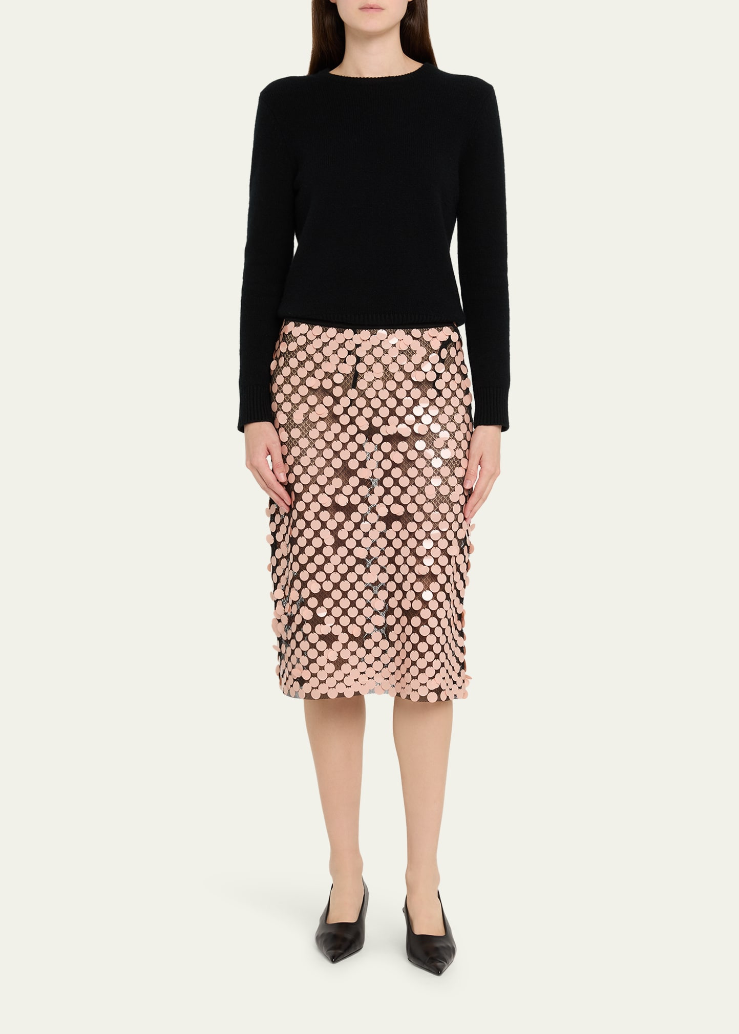 Yumi Sequined Mesh Skirt - 2