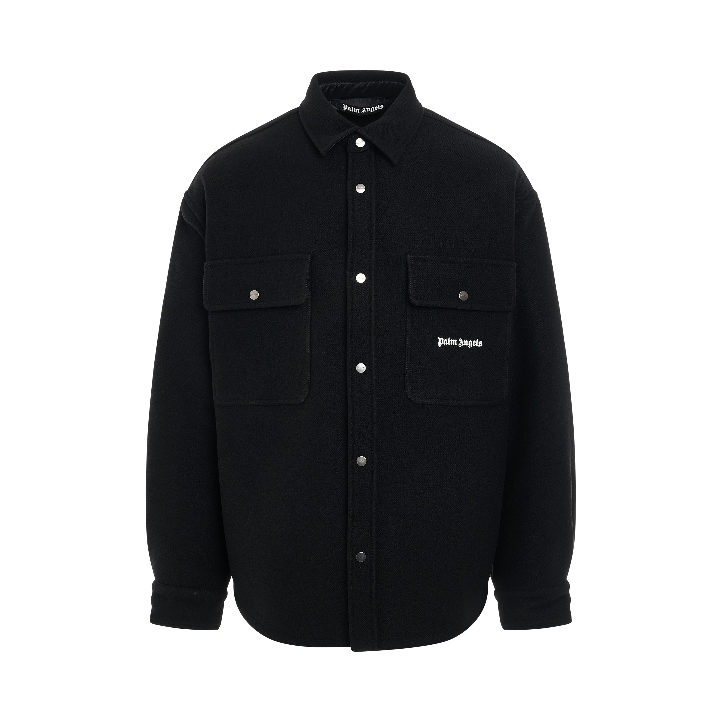 Back Logo Overshirt in Black/White - 1