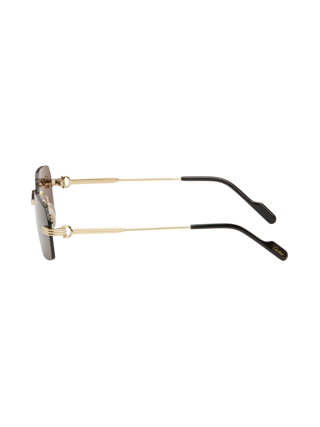 Gold Rectangular Sunglasses - 3