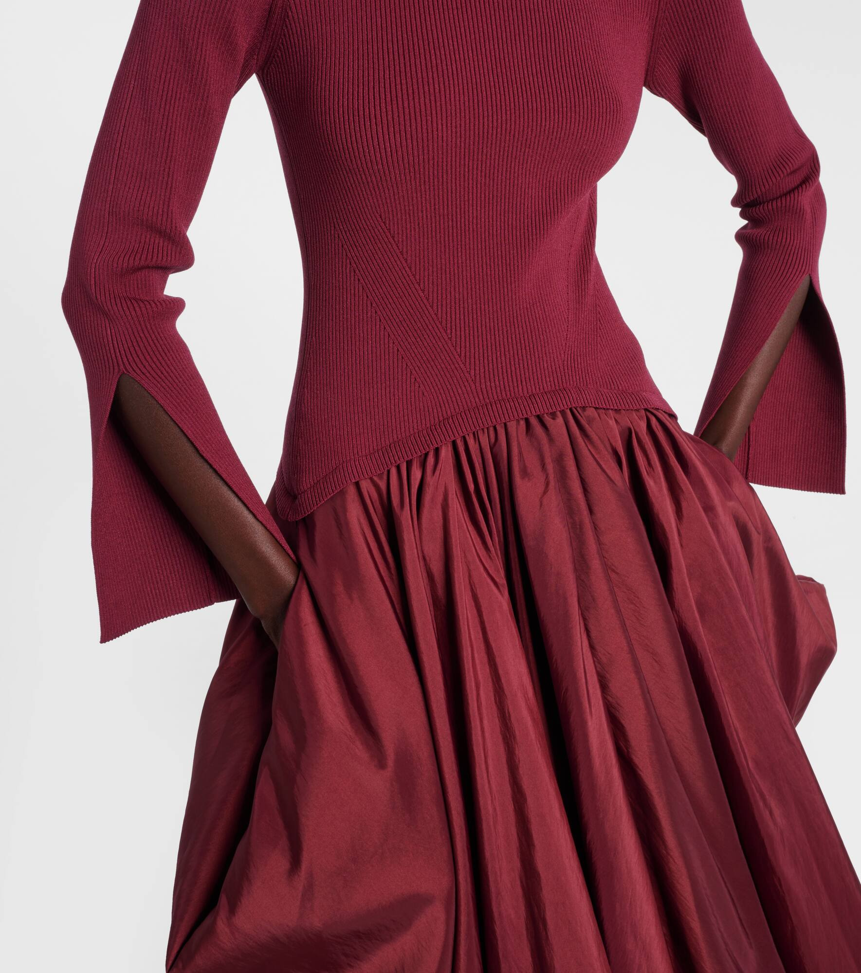 Kenlie knitted taffetta midi dress - 5