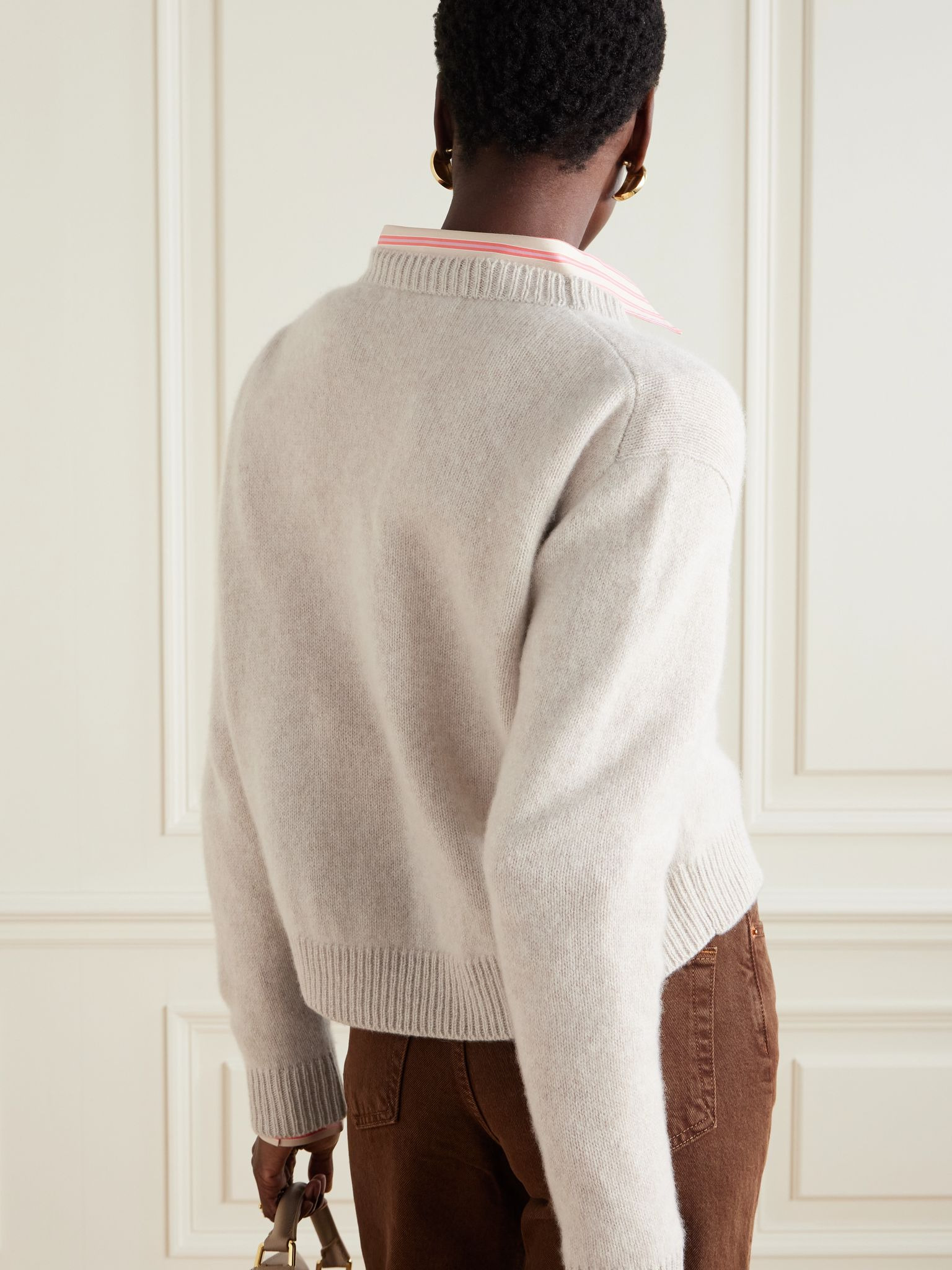 Cropped cashmere cardigan Gray - 3