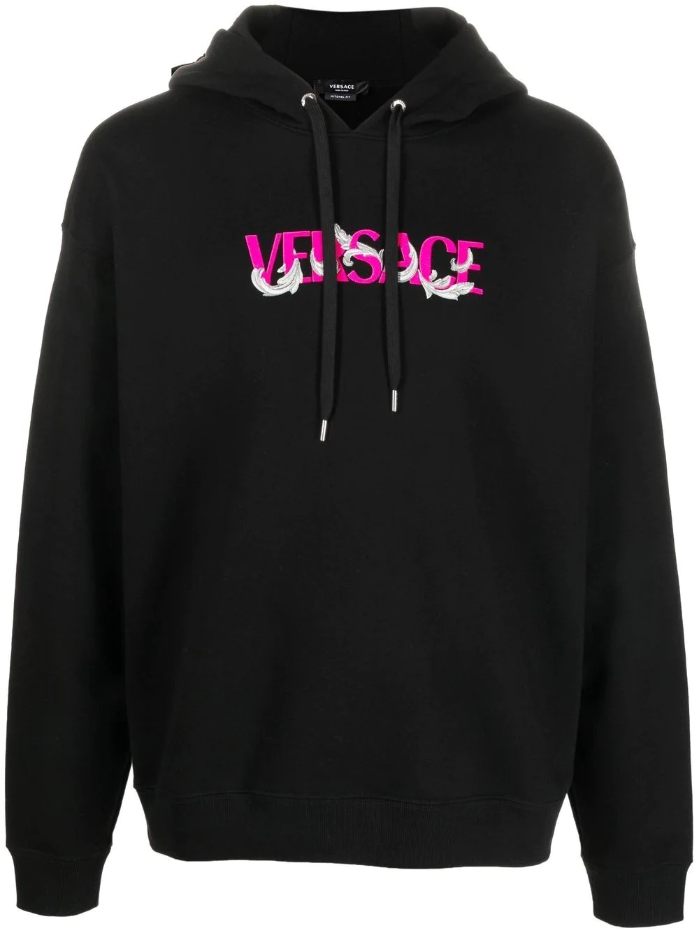 logo-embroidered drawstring hoodie - 1