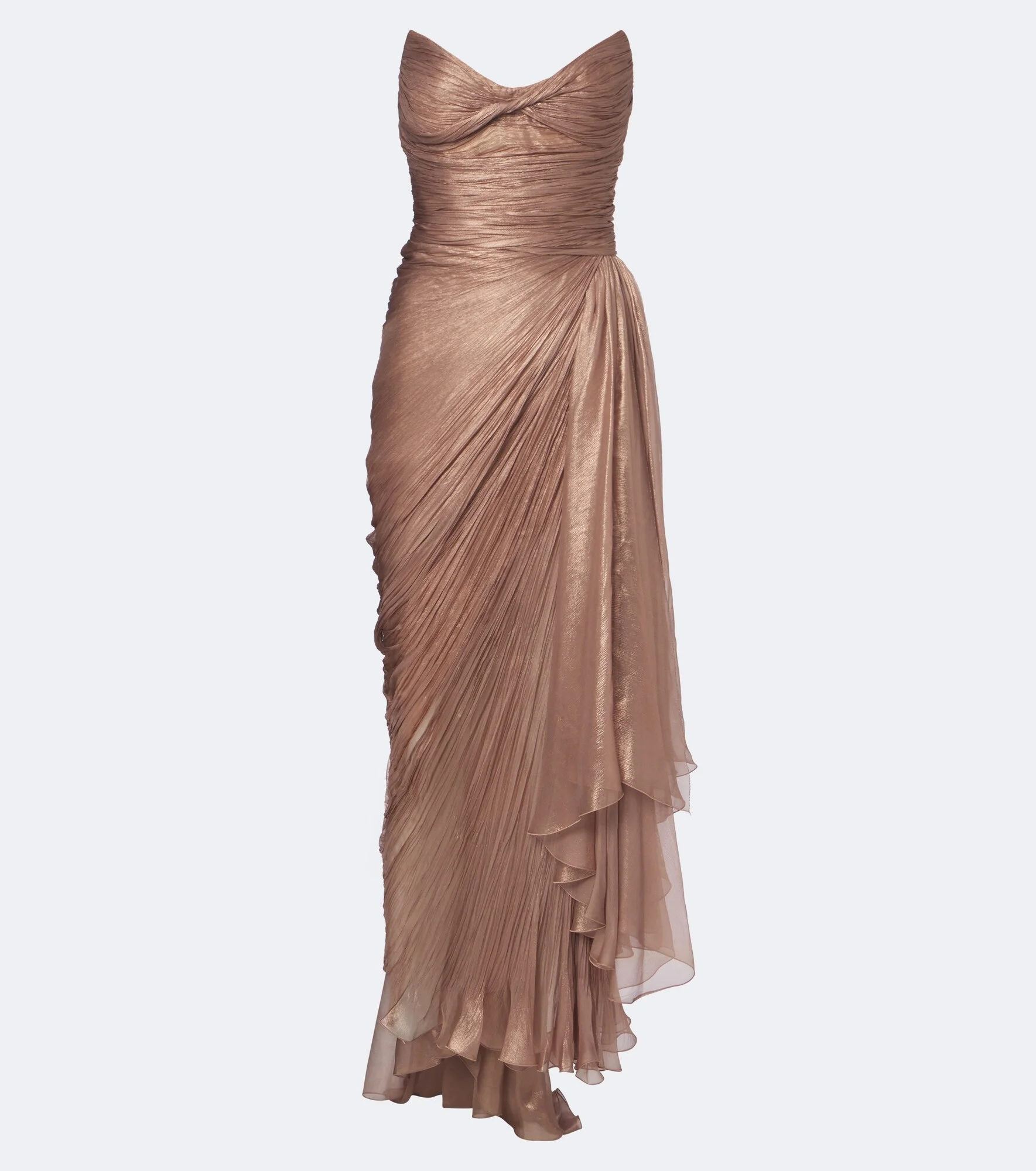 Heidi pleated silk bustier gown - 1