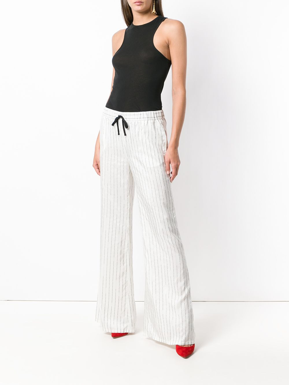 logo stripe palazzo trousers - 2