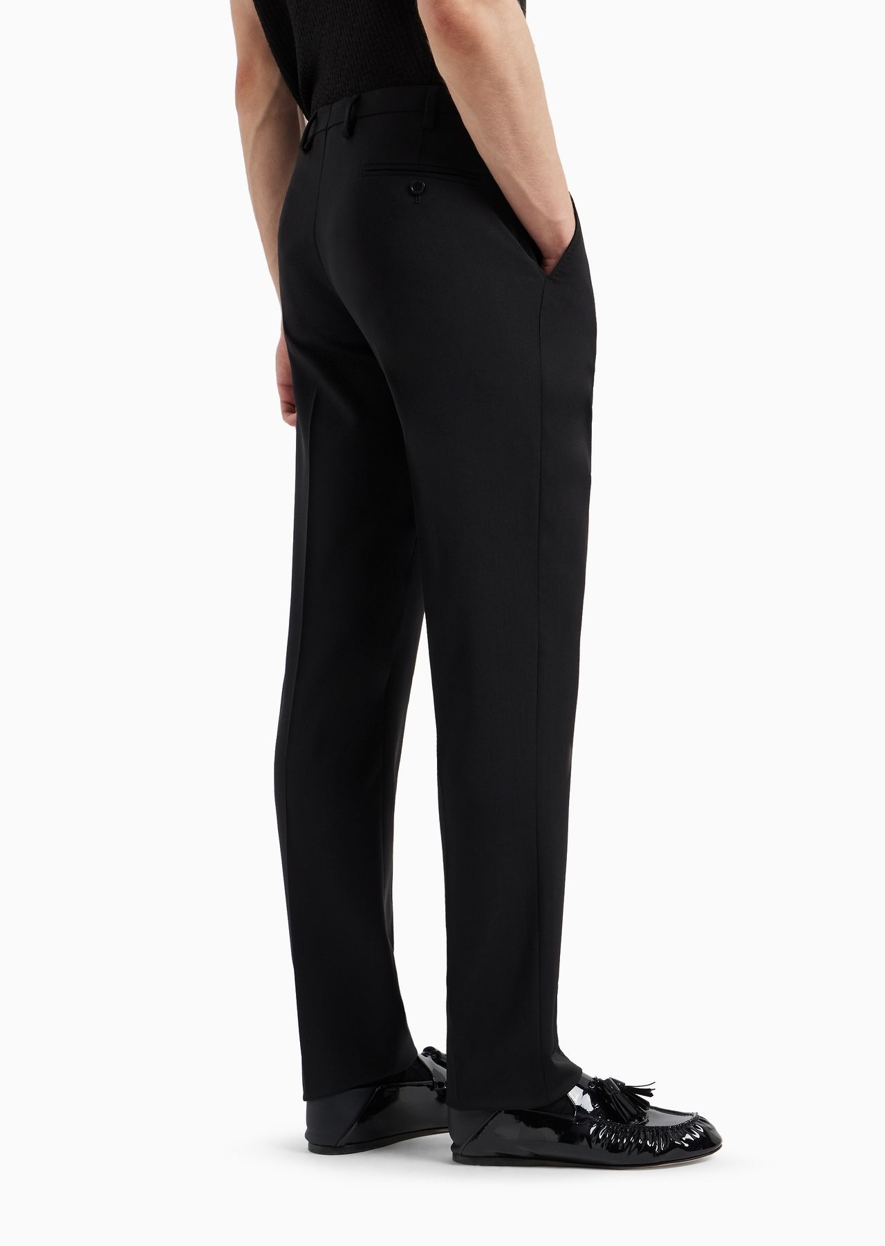 Trousers in natural stretch tropical light wool - 3