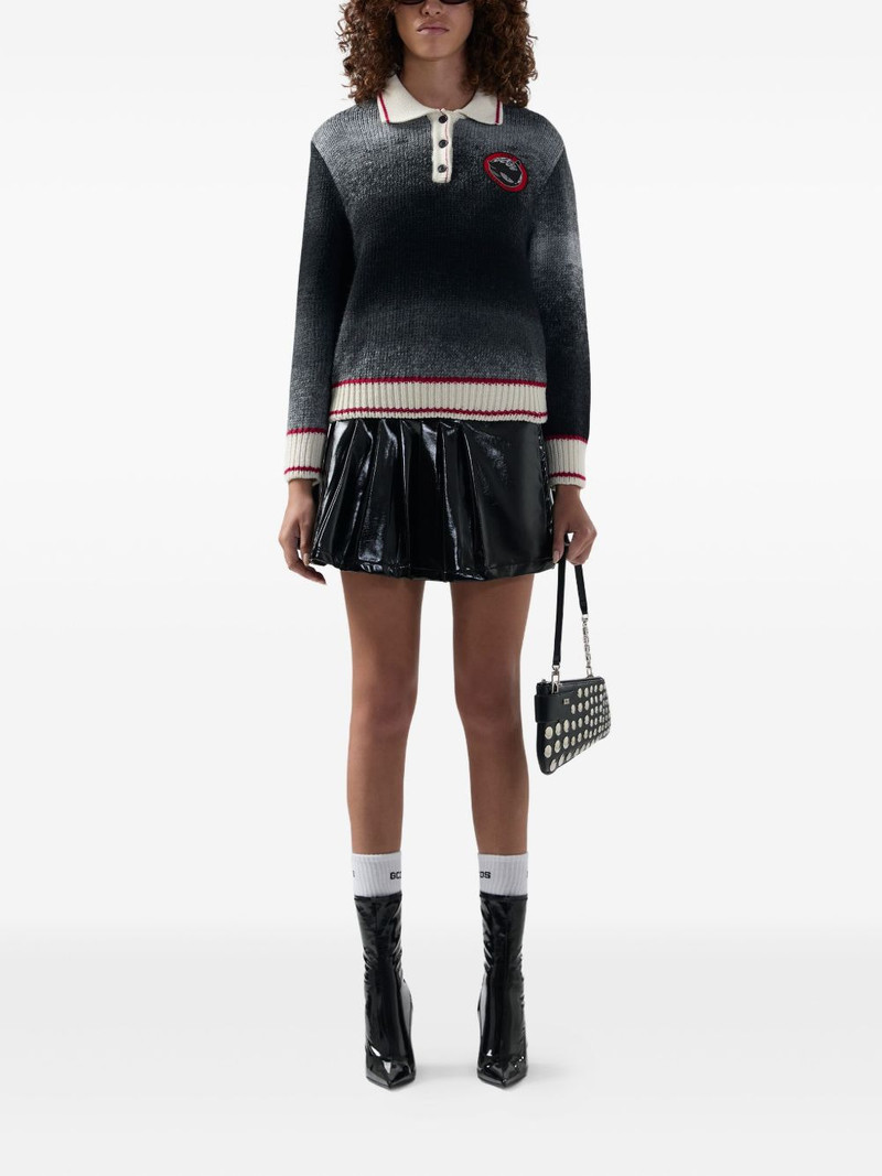 GCDS polo collar embroidered polo top outlook