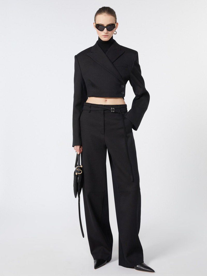 Sportmax SOSPIRO Straight trousers with knitted detail outlook