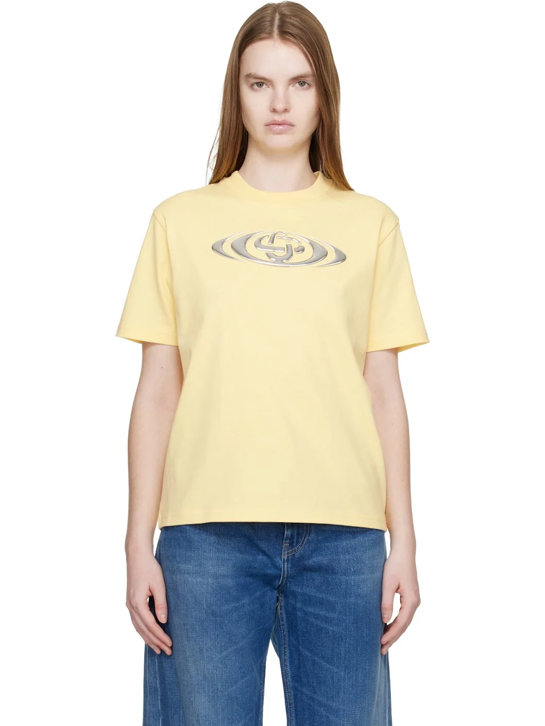 Yellow Warped Logo Corrosion T-shirt - 1