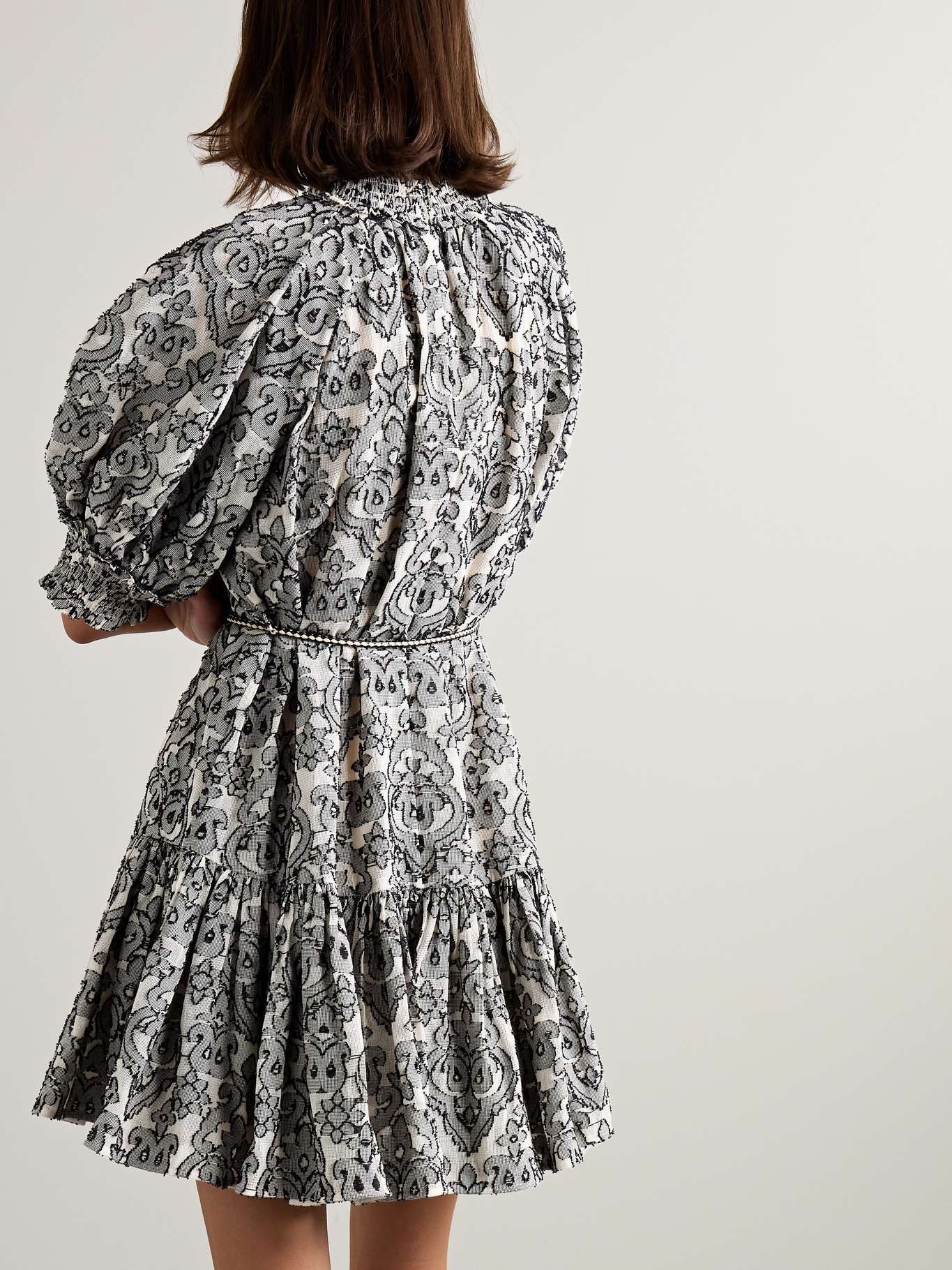 【Zimmermann】Wylie belted embroidered cotton mini dress Zimmermann Wylie belted embroidered cotton mini dress Gray
