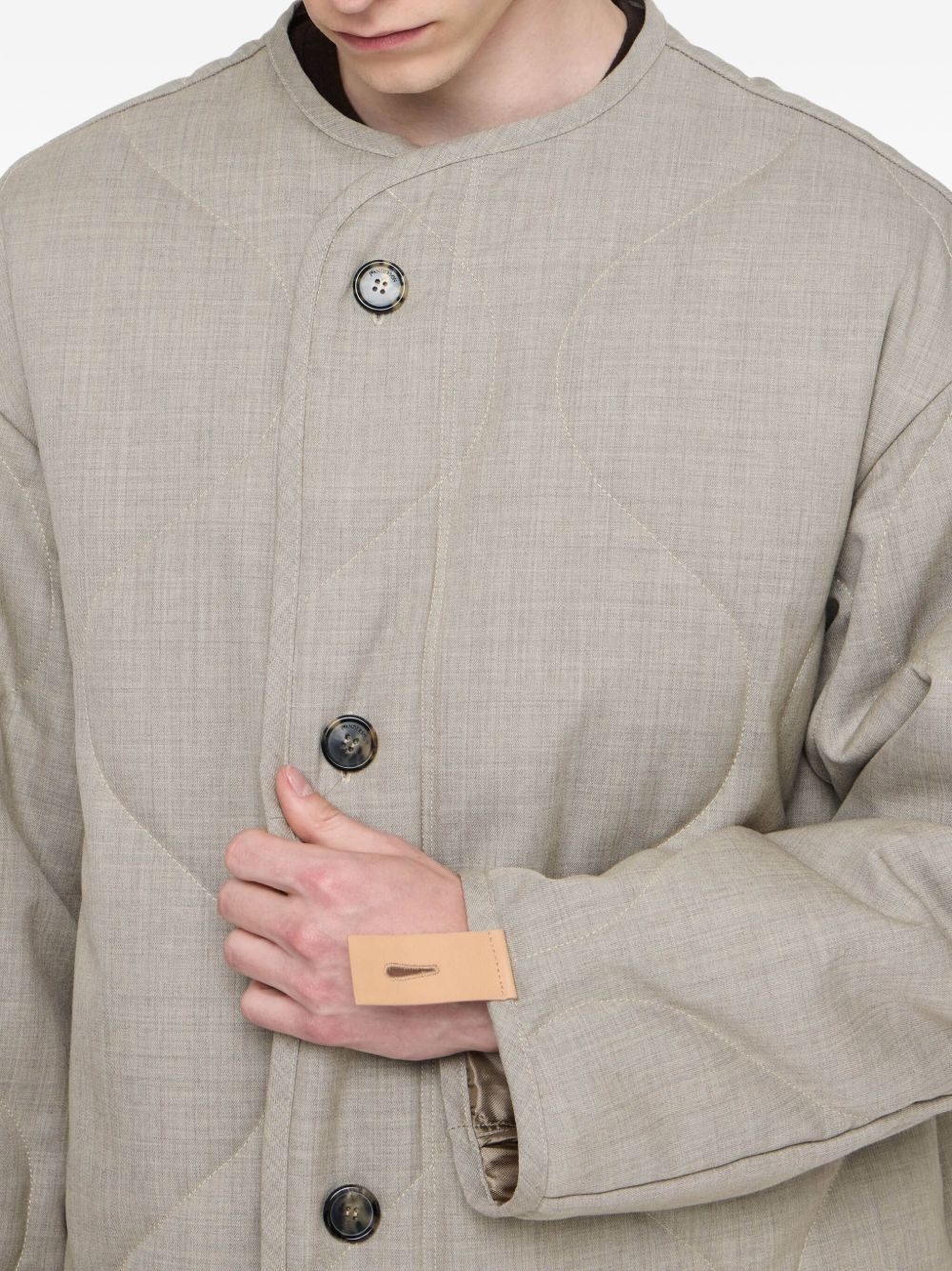 quilted button coat - 4
