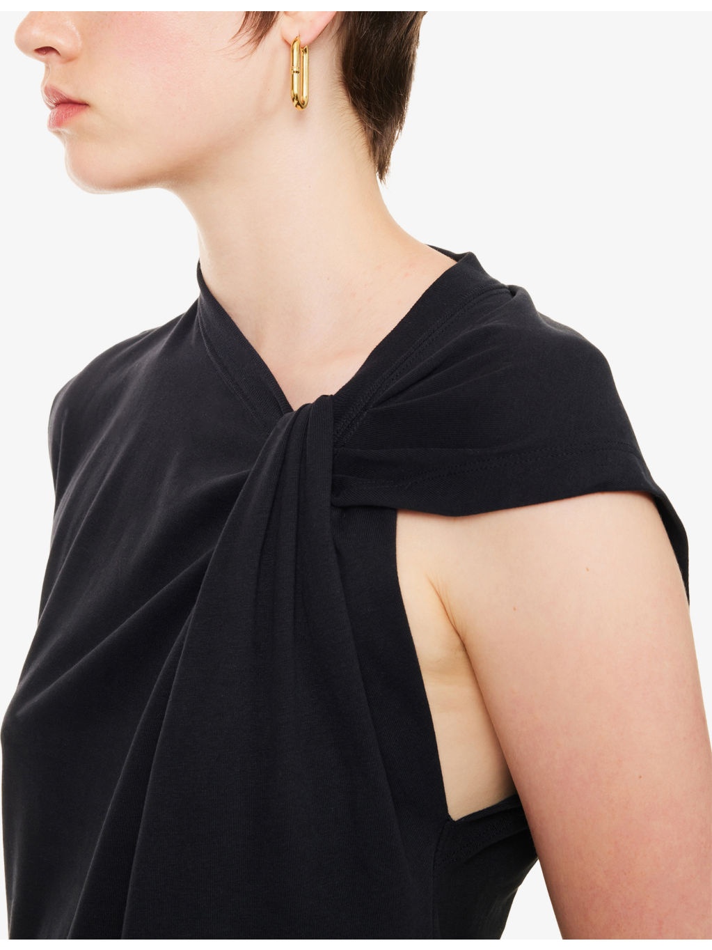 Nayda Asymmetrical Cotton-Jersey T-Shirt - 5