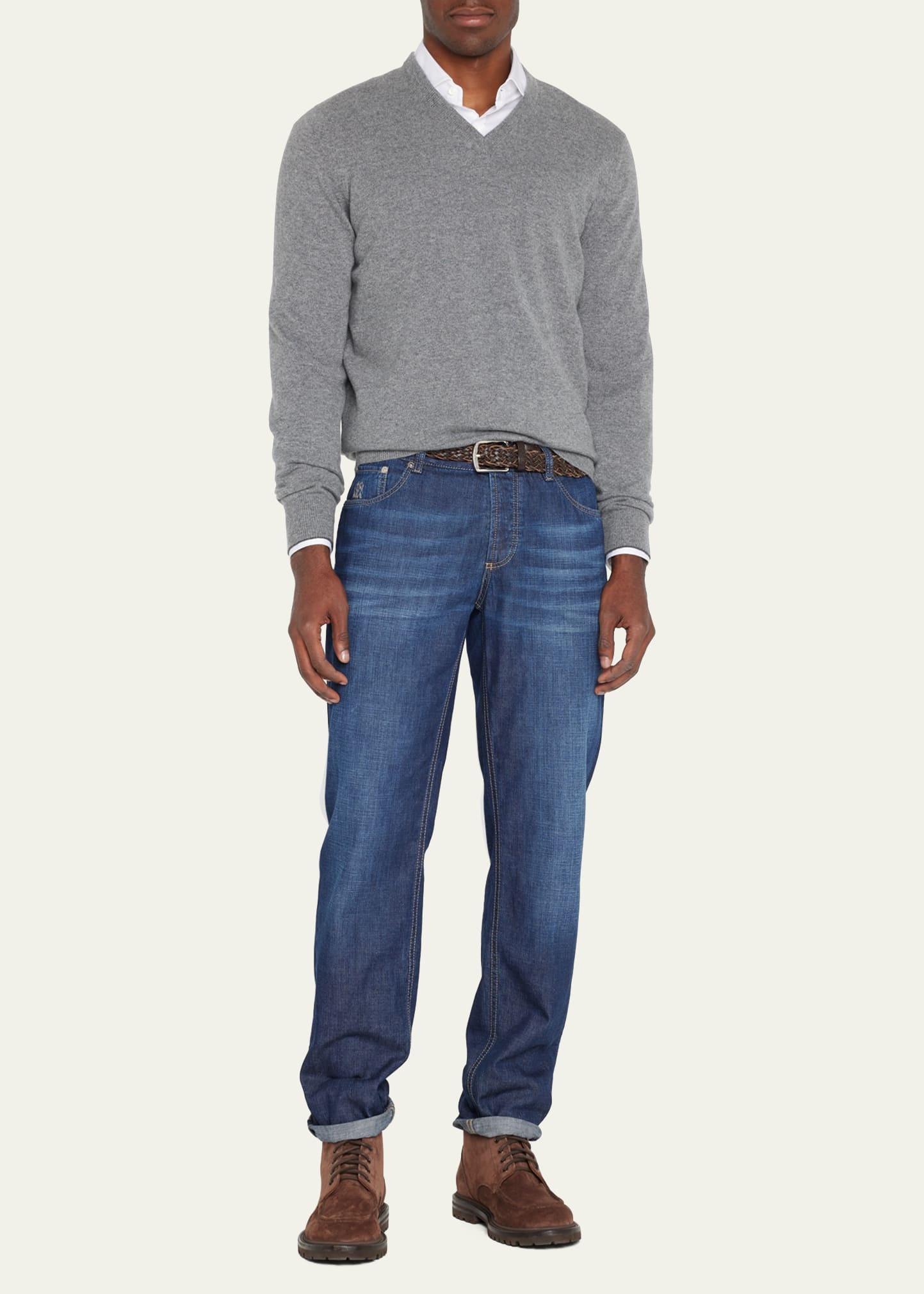 Men's Cashmere V-Neck Sweater - 2