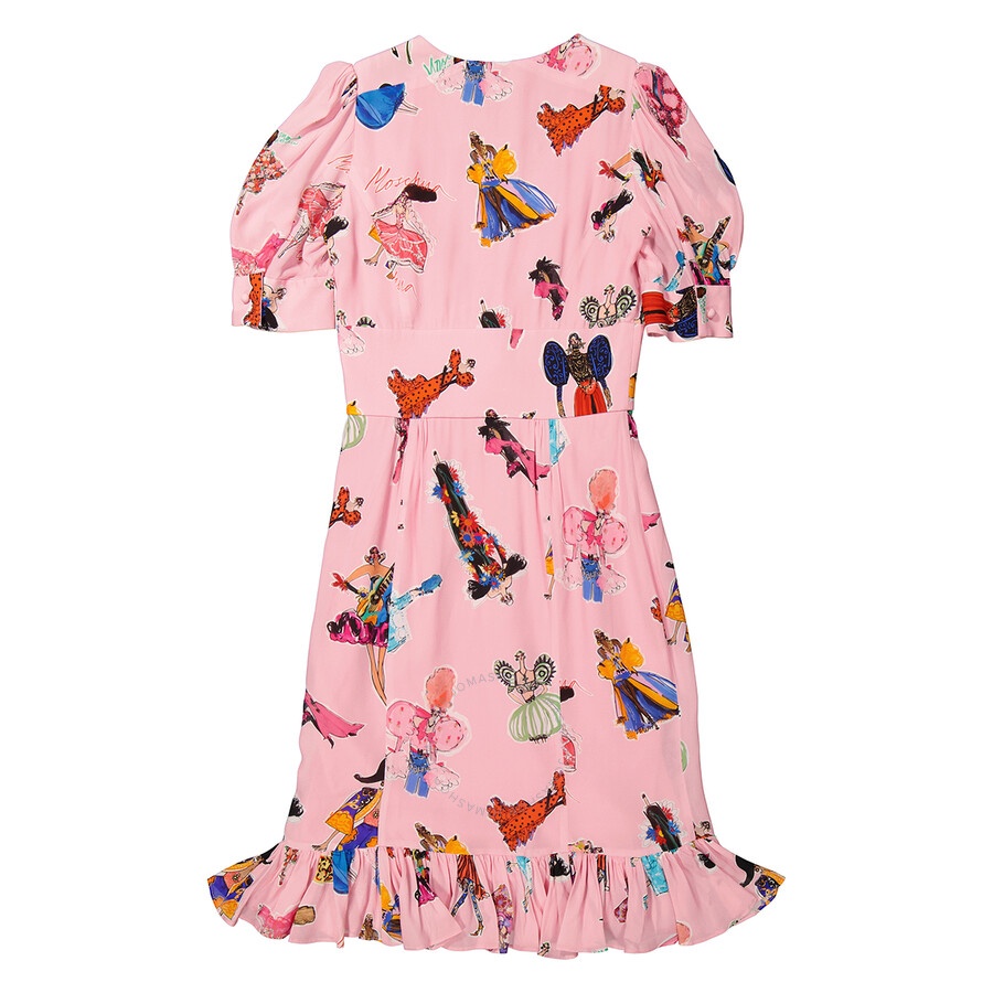 Moschino Ladies Fantasy Print Pink Illustration Print Dress - 7
