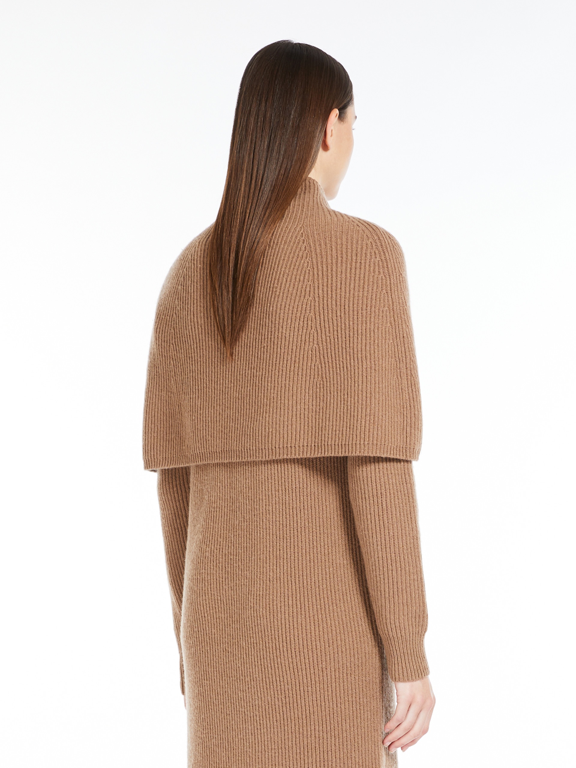 GIULIO Wool and cashmere ribbed cape - 4