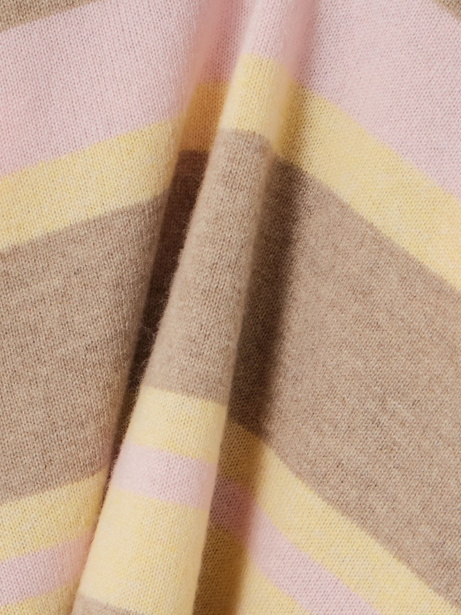 Striped cashmere polo sweater Taupe - 4