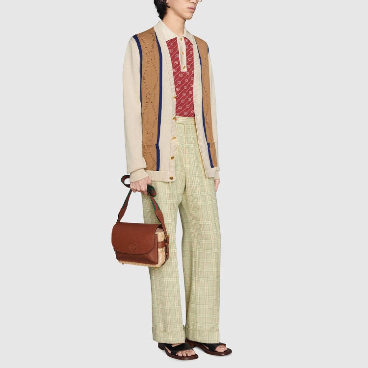 Gucci Striped V-Neck Cardigan 'Beige Brown' 655105-XKBWE-9275 - 4