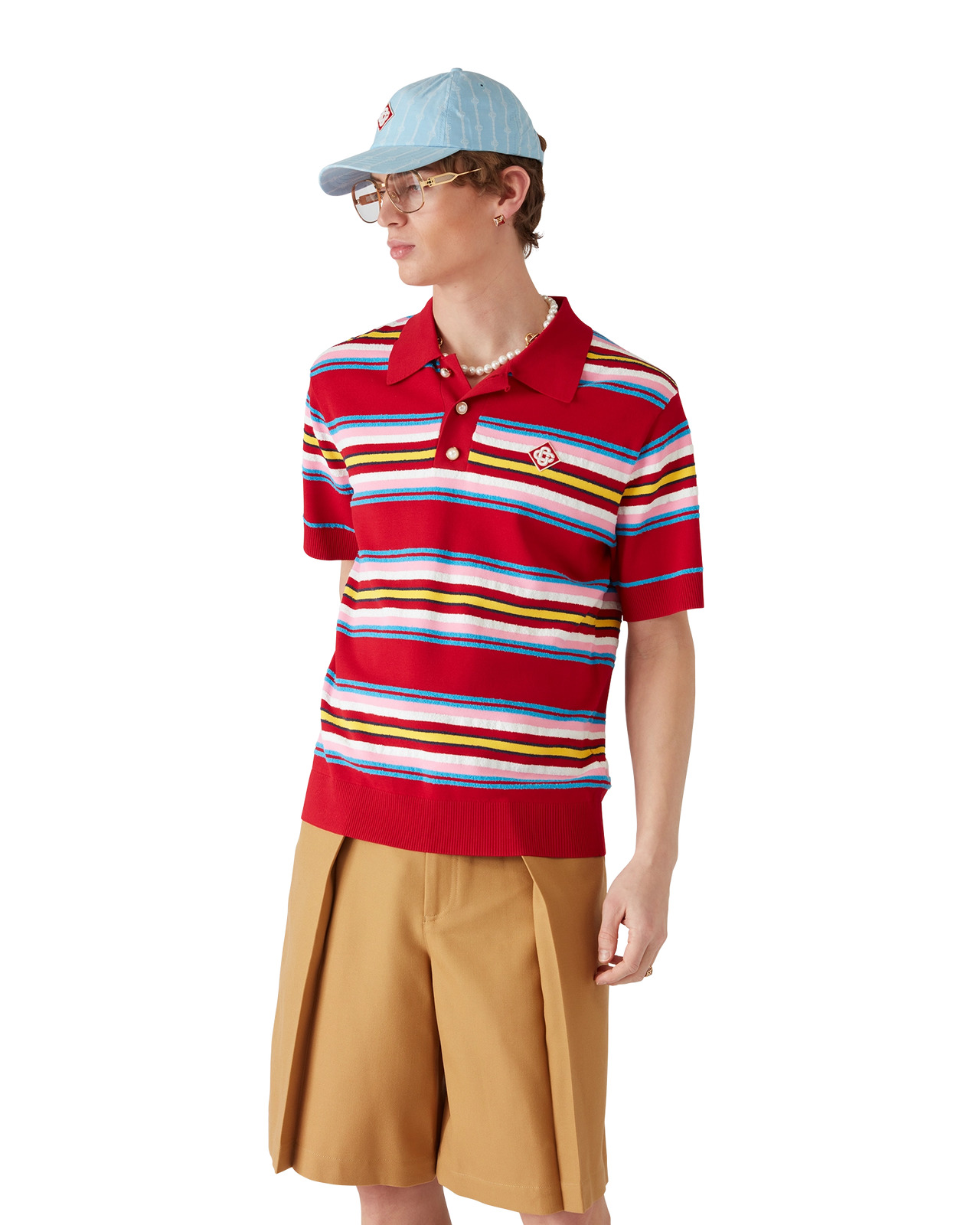 Stripe Oversized Polo Shirt | Casablanca Paris - 3