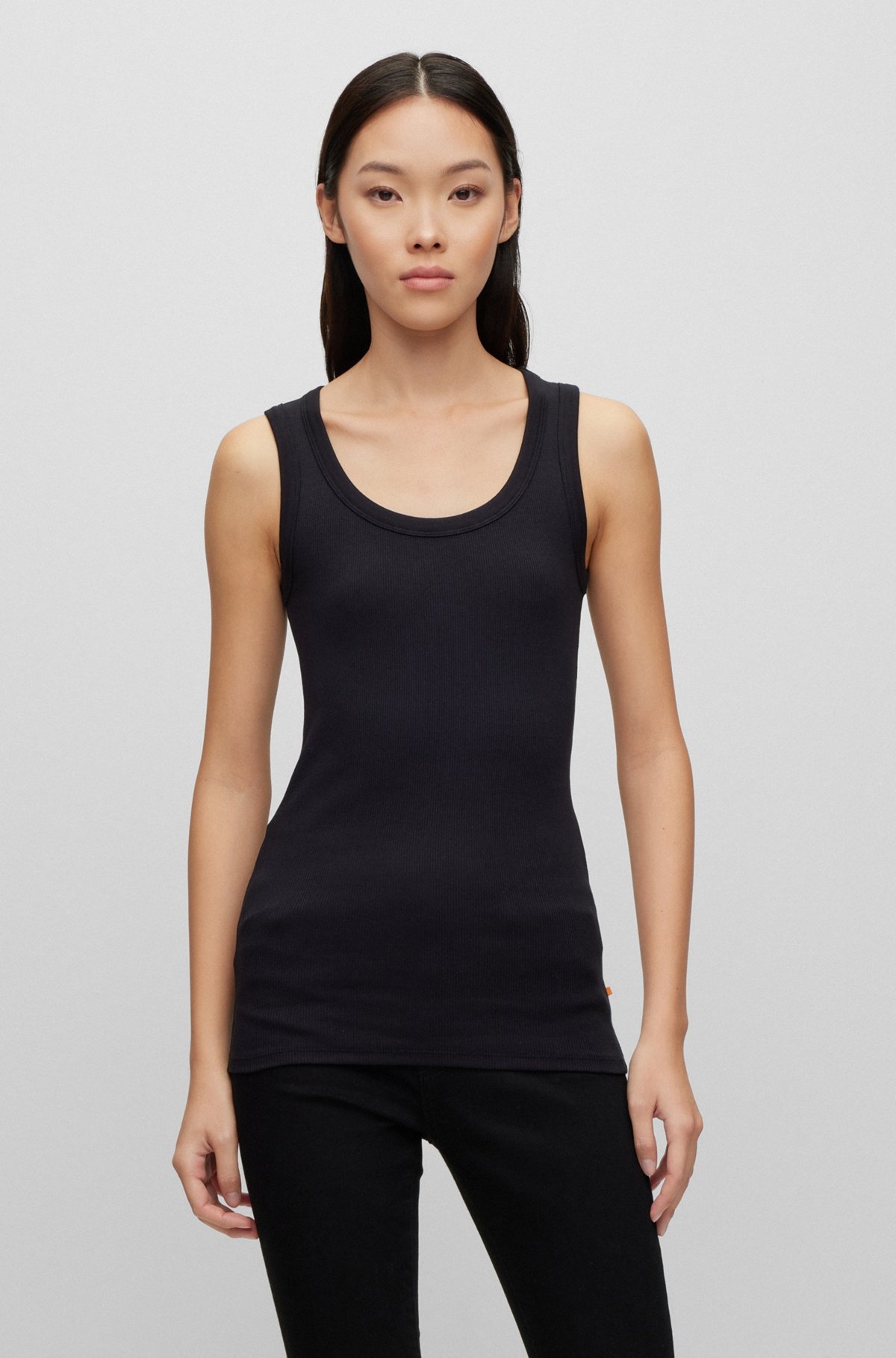 SCOOP-NECK TOP WITH LOGO EMBROIDERY - 2