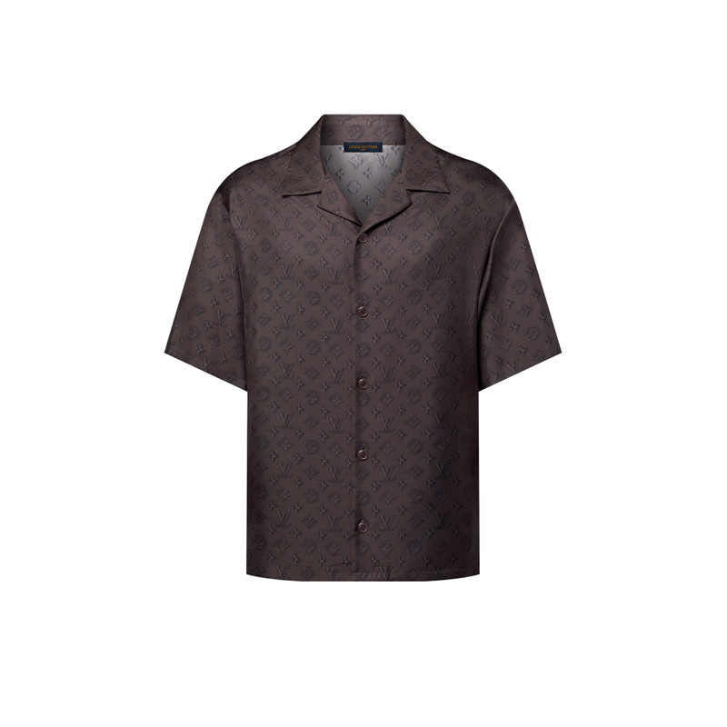 Printed Monogram Short-Sleeved Silk Shirt 1