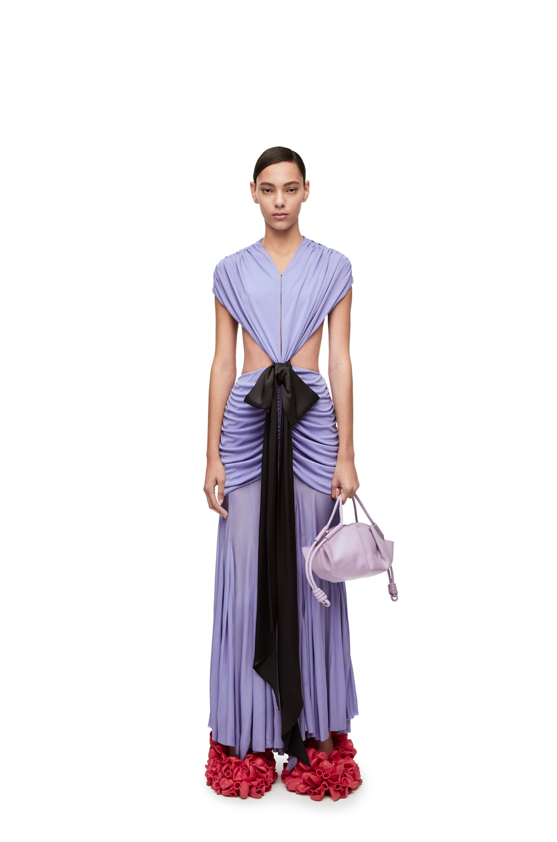 Draped bow dress in crepe jersey - 2