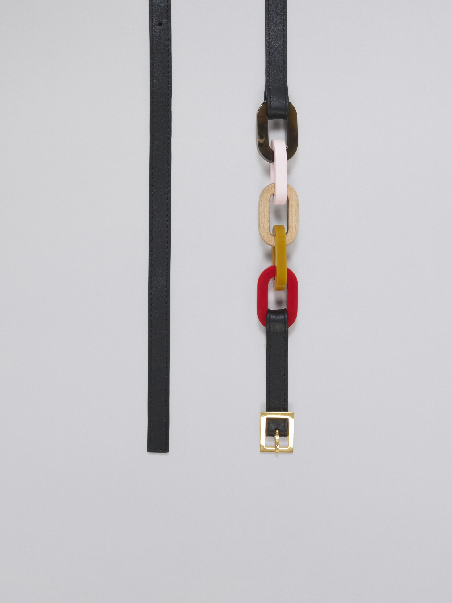 CALFSKIN BELT WITH COLOURED RESIN CHAIN - 4