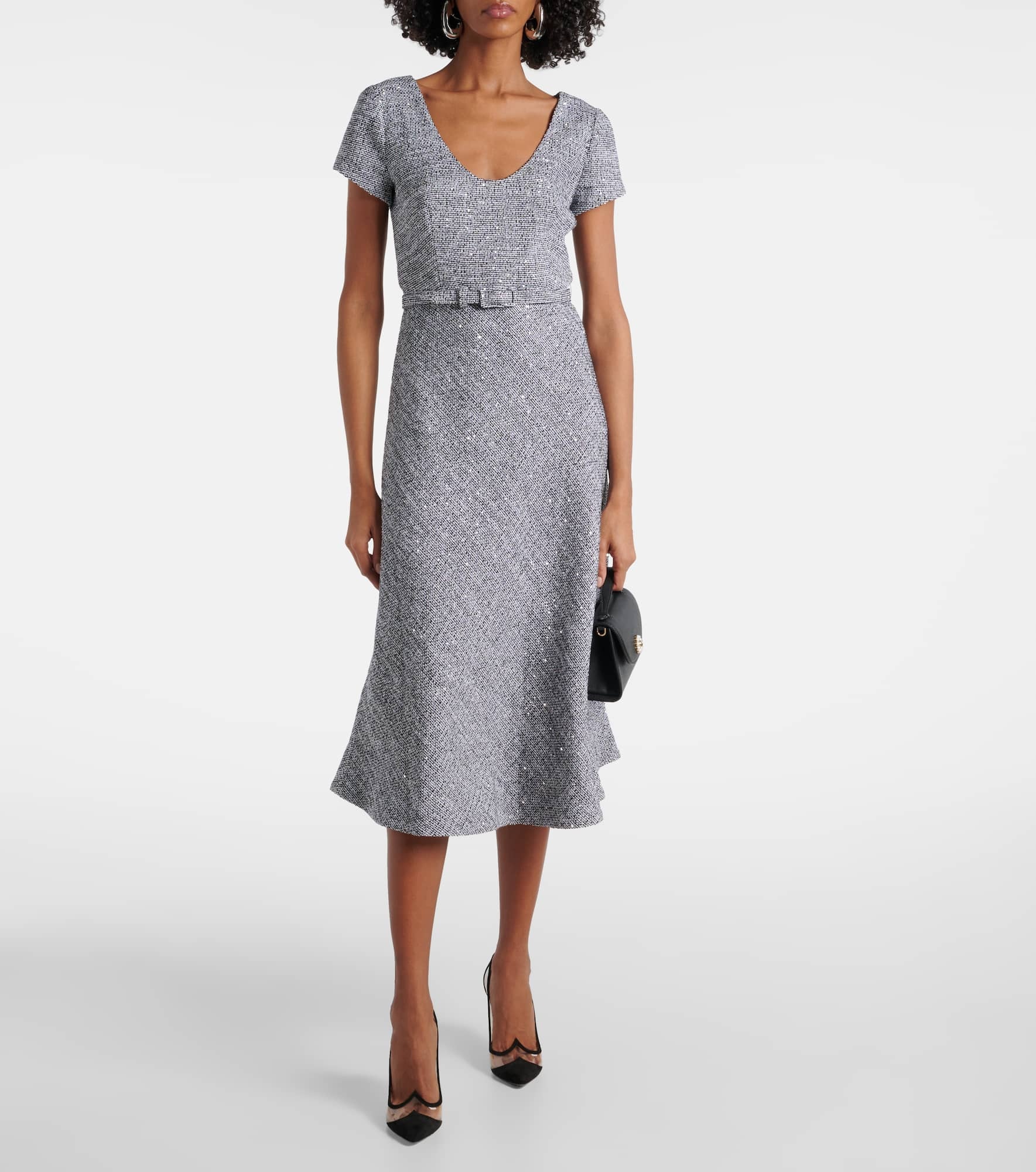 Sequined tweed midi dress - 2