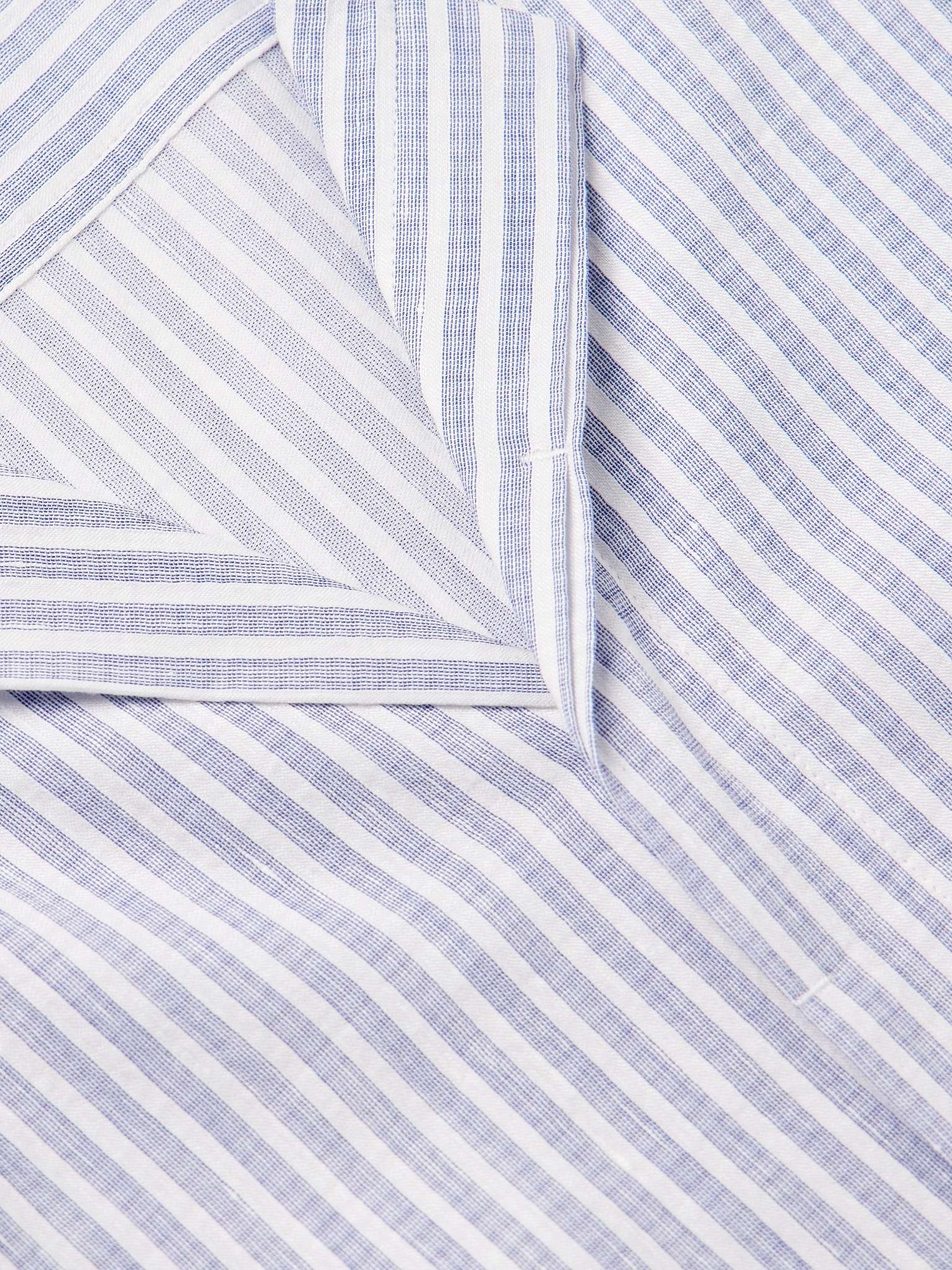 Maitan II Camp-Collar Striped Cotton and Linen-Blend Shirt - 4