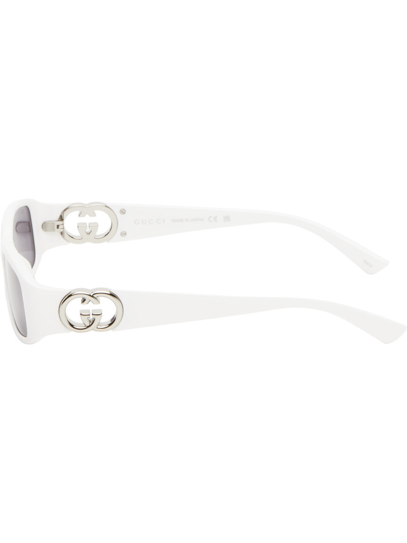 White Rectangular Frame Sunglasses 3