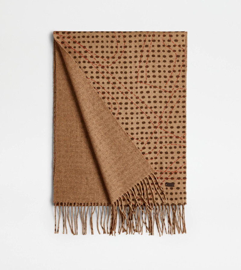 Tod's CASHMERE BLEND SCARF - WHITE outlook