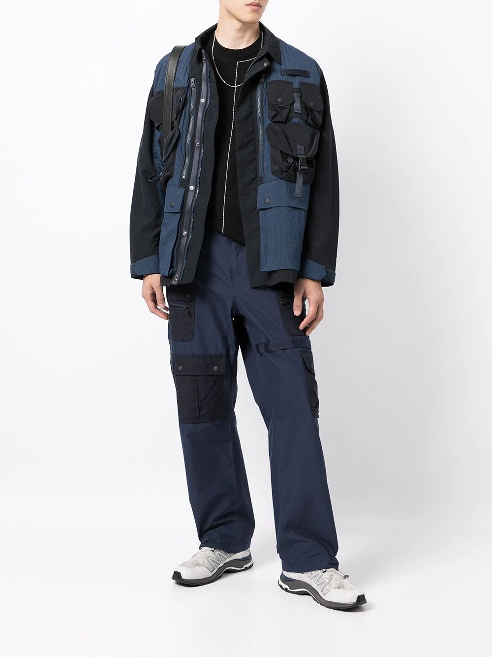 multi-pocket cotton-blend parachute trousers - 2