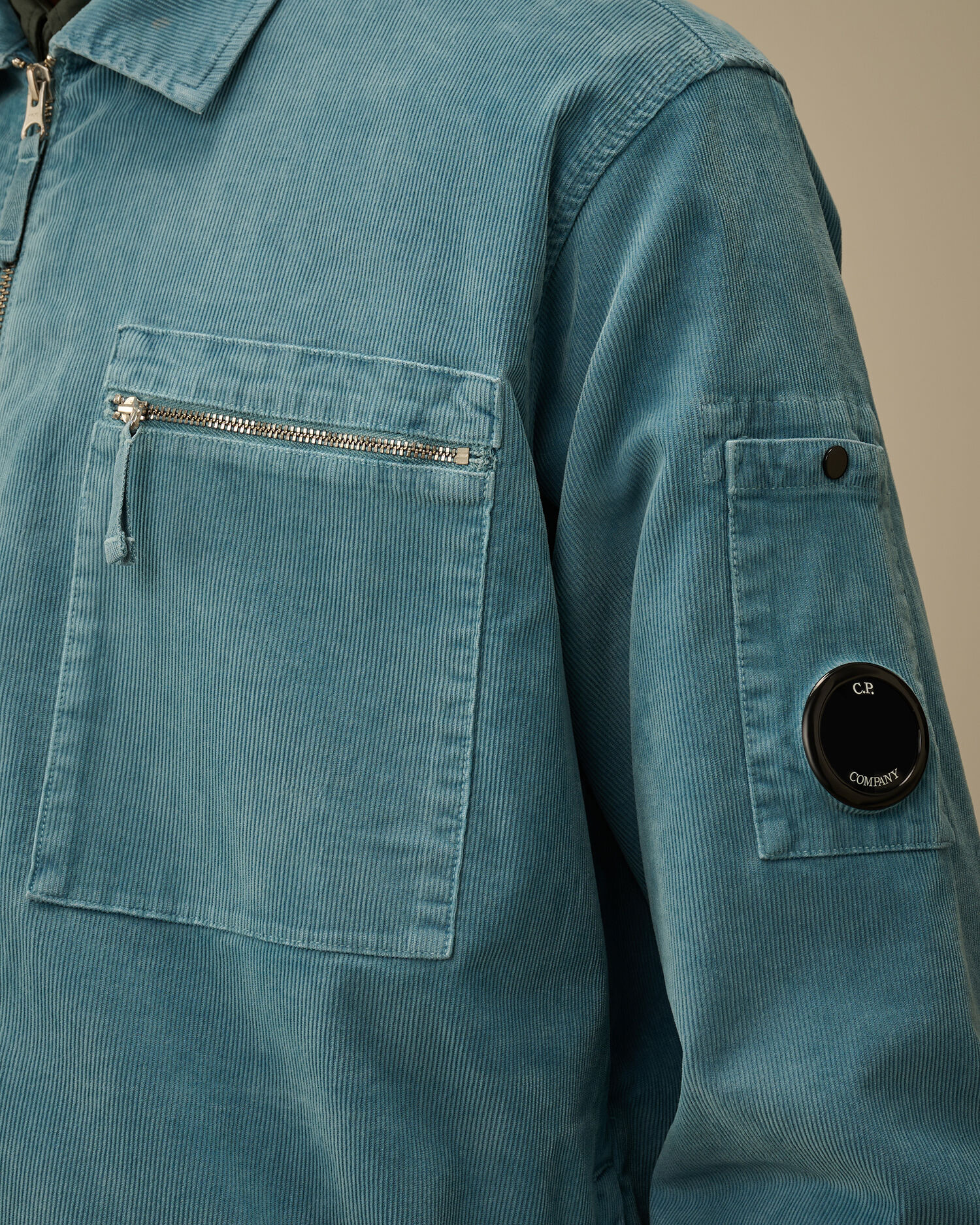 Corduroy Lens Zipped Overshirt - 5