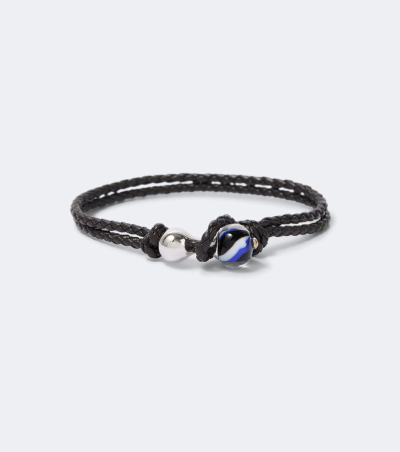Knot sterling silver and leather bracelet 1