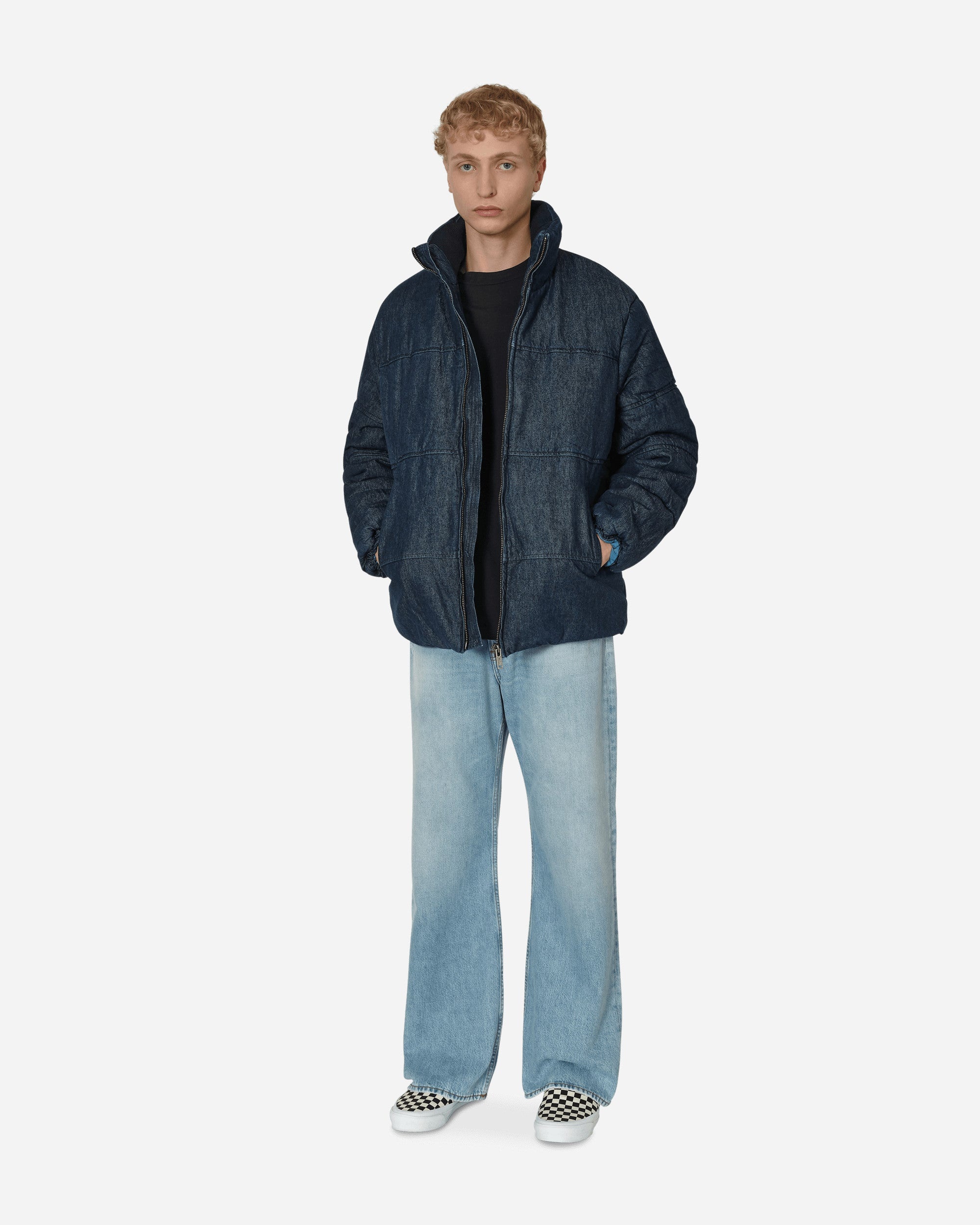 Denim Puffer Jacket Blue - 4