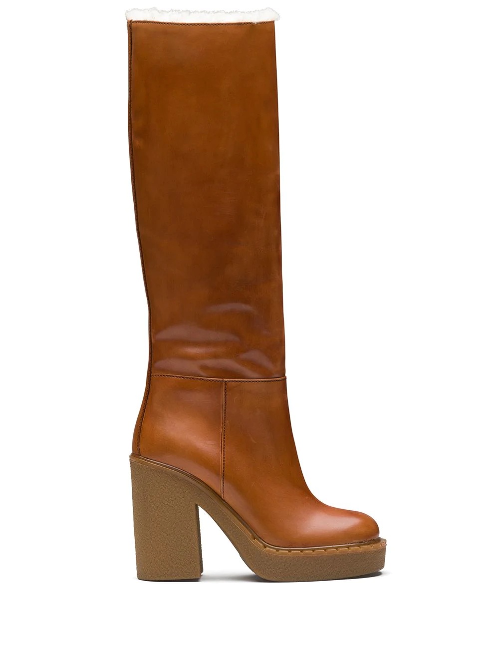 shearling trim boots - 1