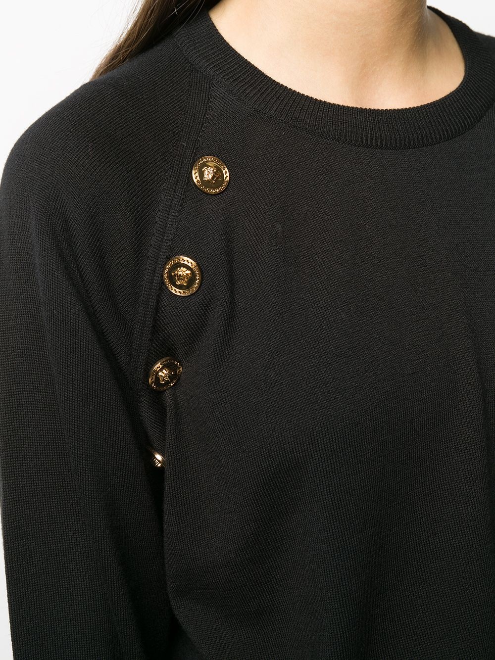 Medusa button wool jumper - 5