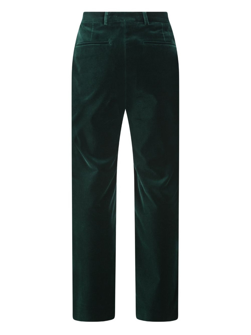 GUCCI logo-embroidery velvet trousers outlook