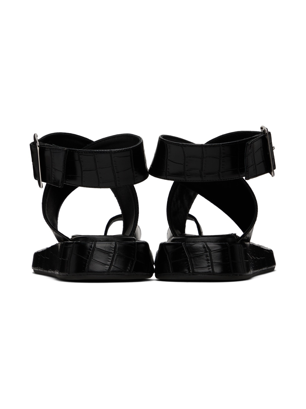 Black Roxanne Croc Sandals - 2