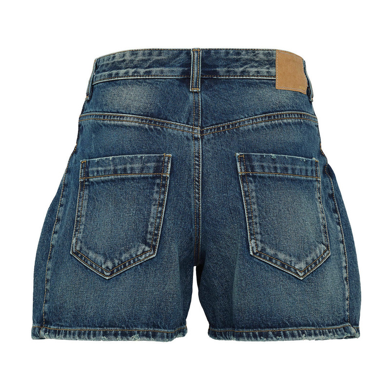 We11done Navy Womens Tuck Detail Shorts outlook