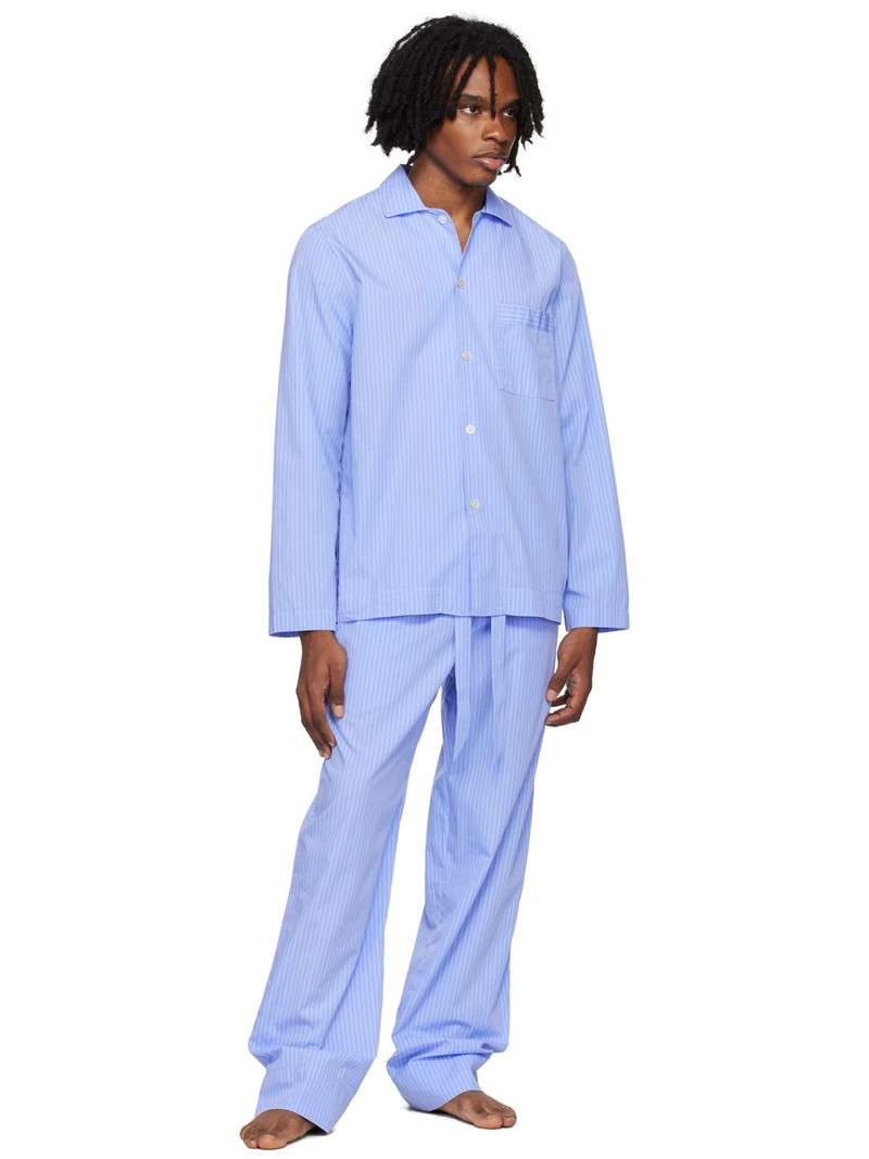 TEKLA Blue Long Sleeve Pyjama Shirt outlook