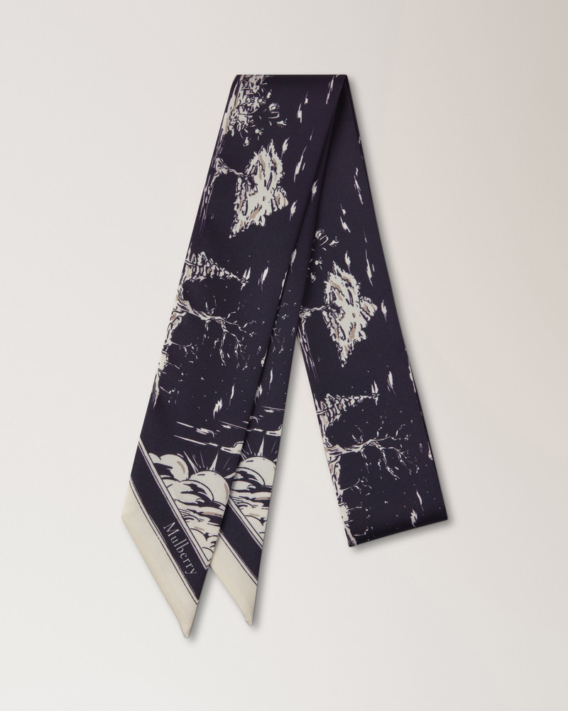 Skinny Scarf - British Park Deep Aubergine Recycled Polyester 1
