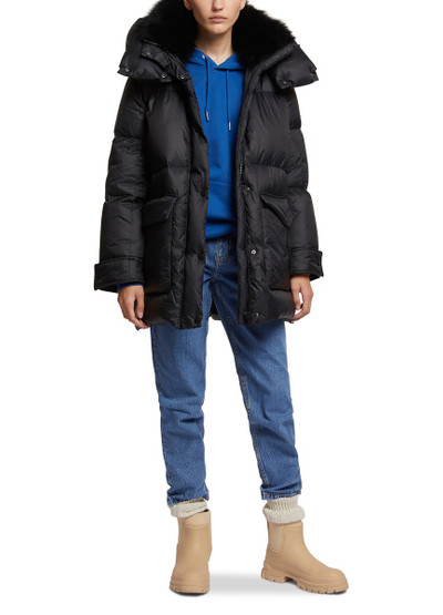 Yves Salomon 3/4 puffer jacket with lambswool hood outlook