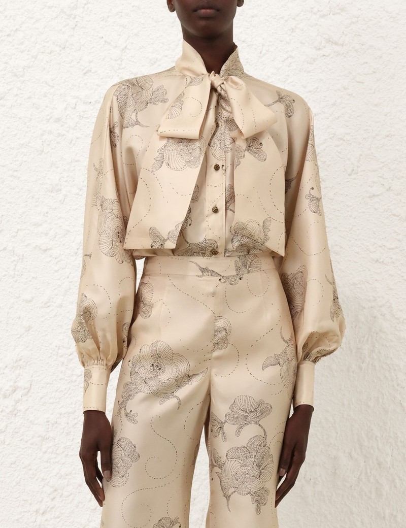 Zimmermann EDEN TIE NECK BLOUSE outlook