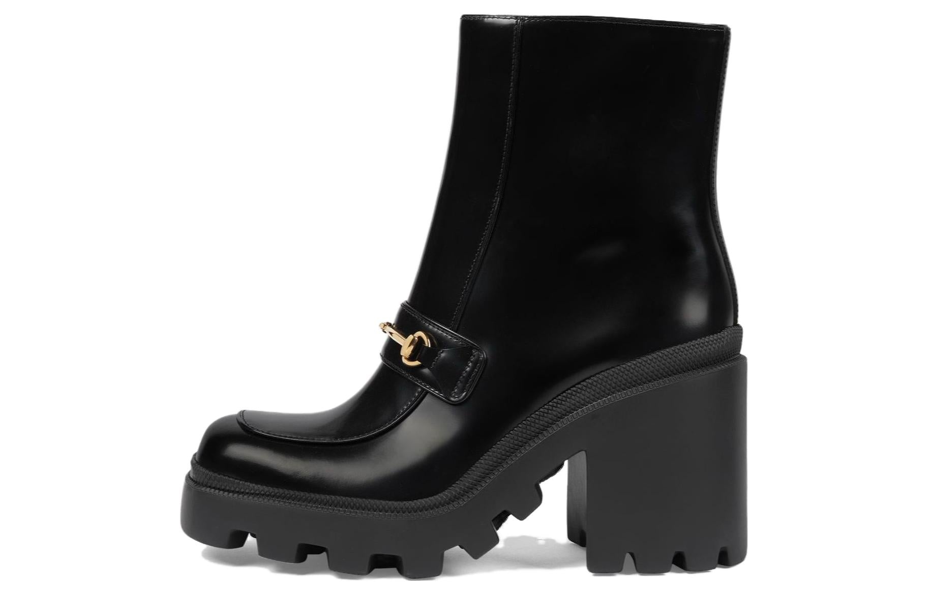 (WMNS) Gucci Boot With Horsebit 'Black' 750589-AACAT-1000 - 2