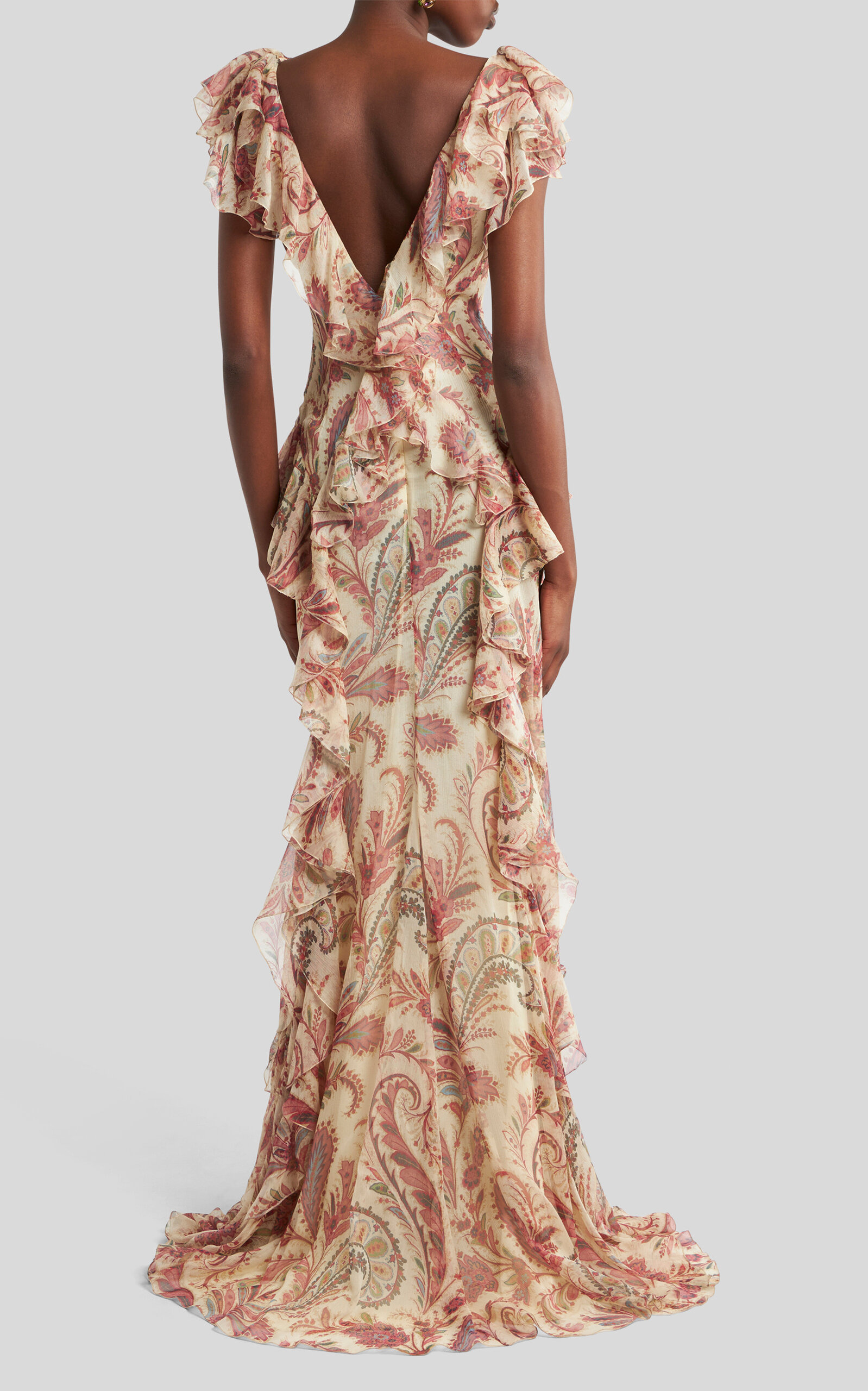 Ruffled Silk Maxi Dress multi - 4