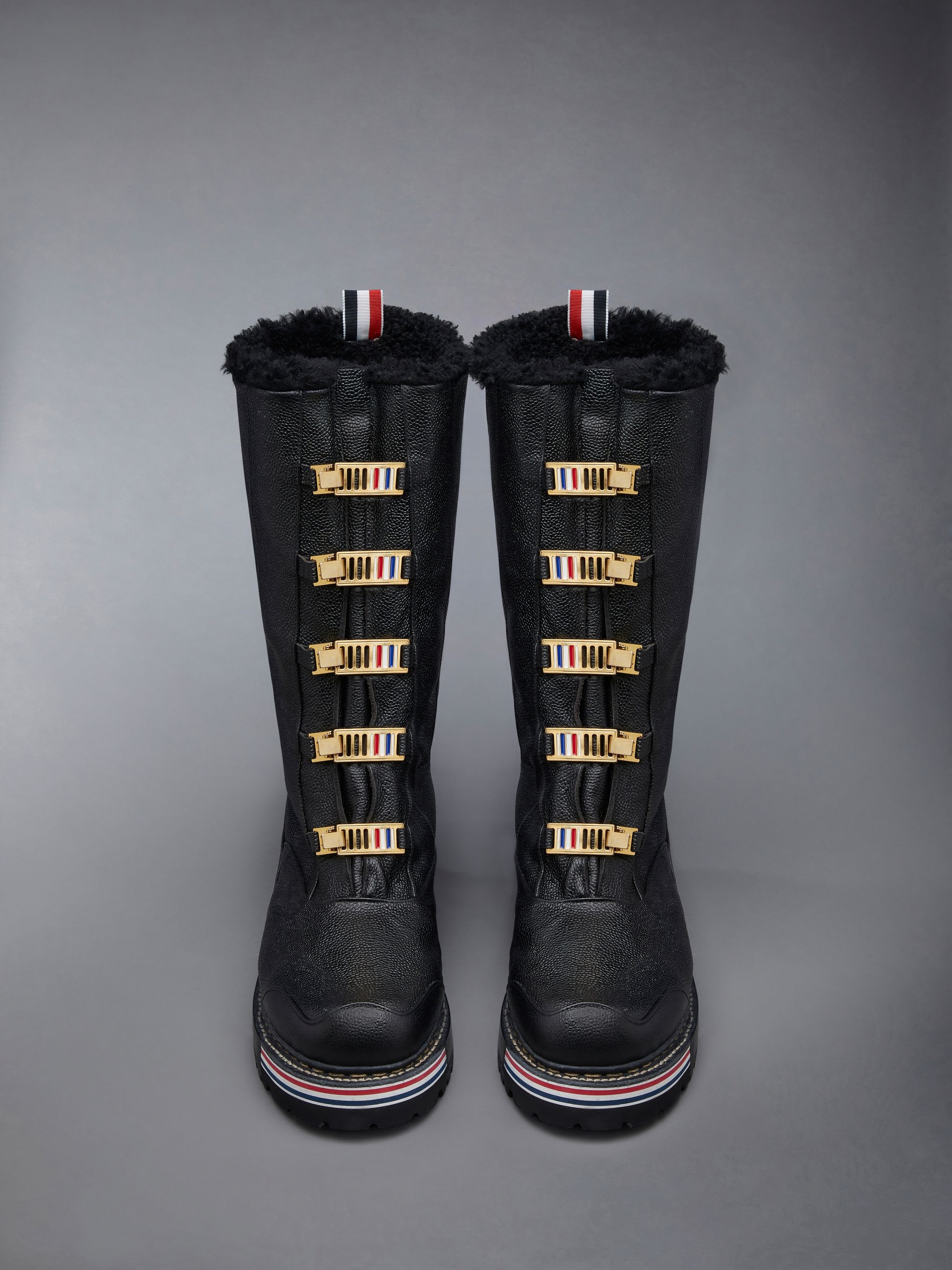 Pebble Grain Leather Tall Whaling Galosh Boot - 4