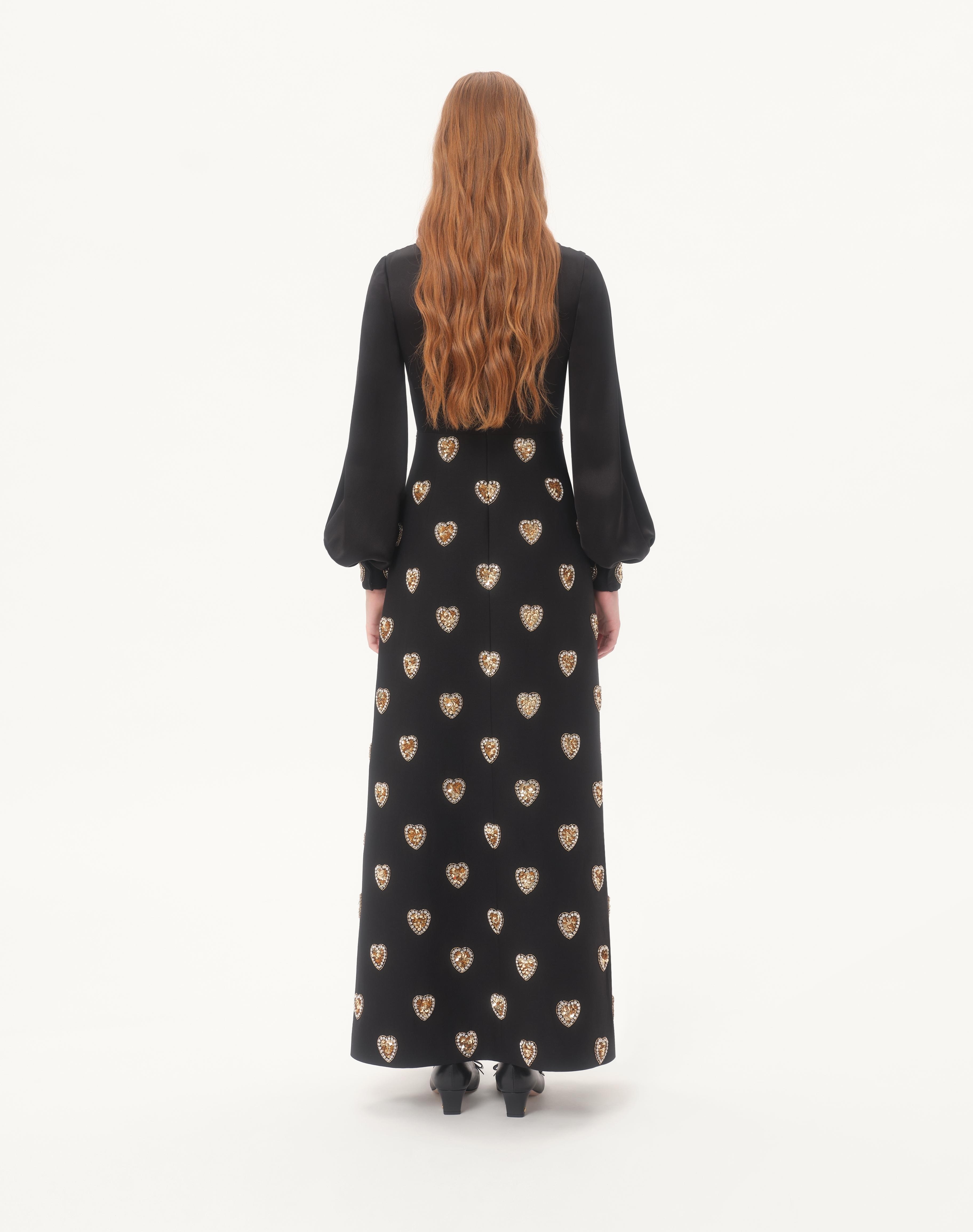 EMBROIDERED CREPE COUTURE LONG DRESS - 7